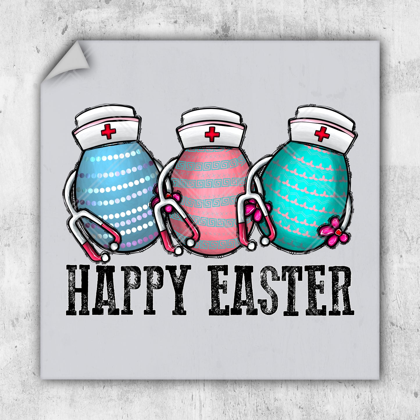 a picture of a happy easter card with three jars