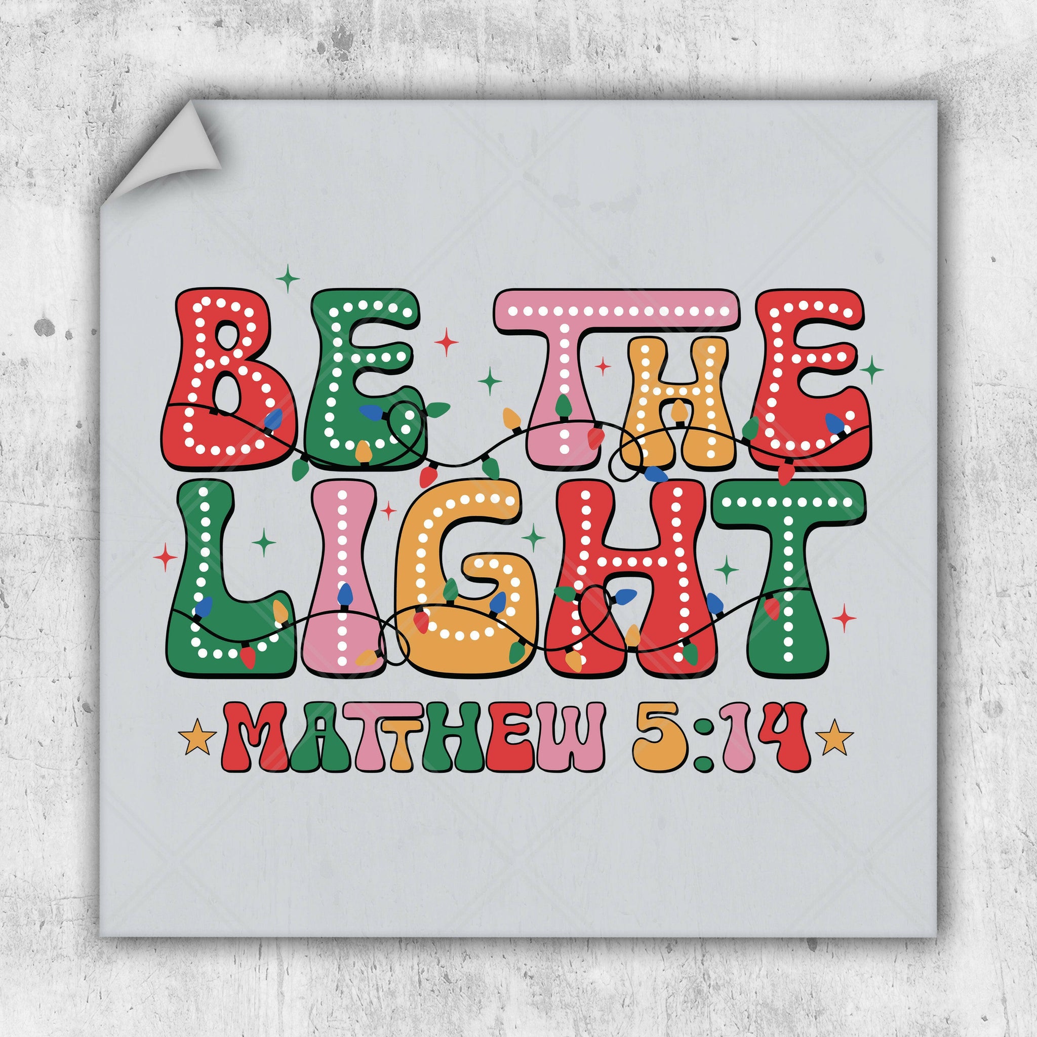 a picture of the words be the light on a white background