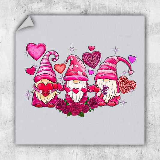 a picture of a group of gnomes surrounded by hearts