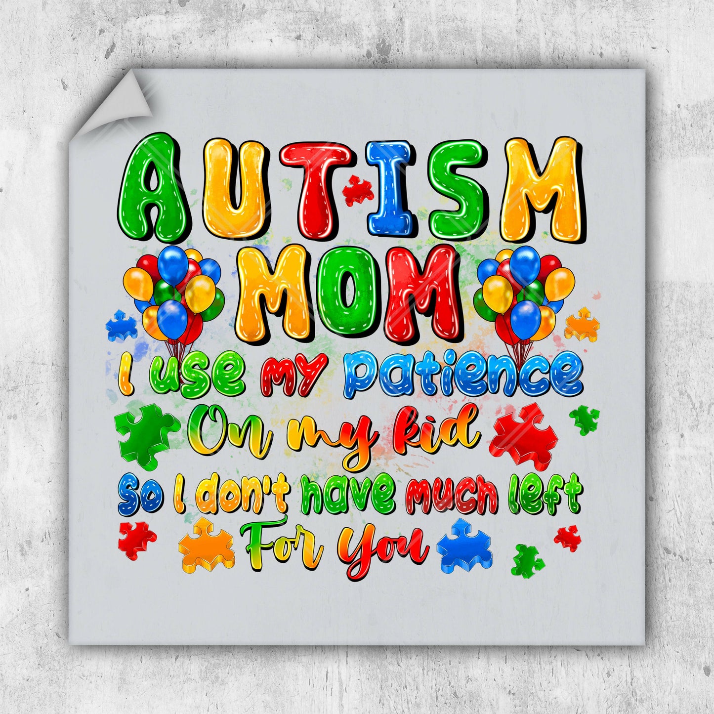 a piece of paper with the words autism mom on it