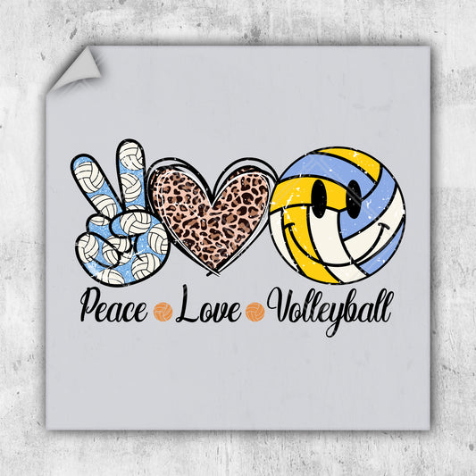 peace, love, volleyball sticker on a wall