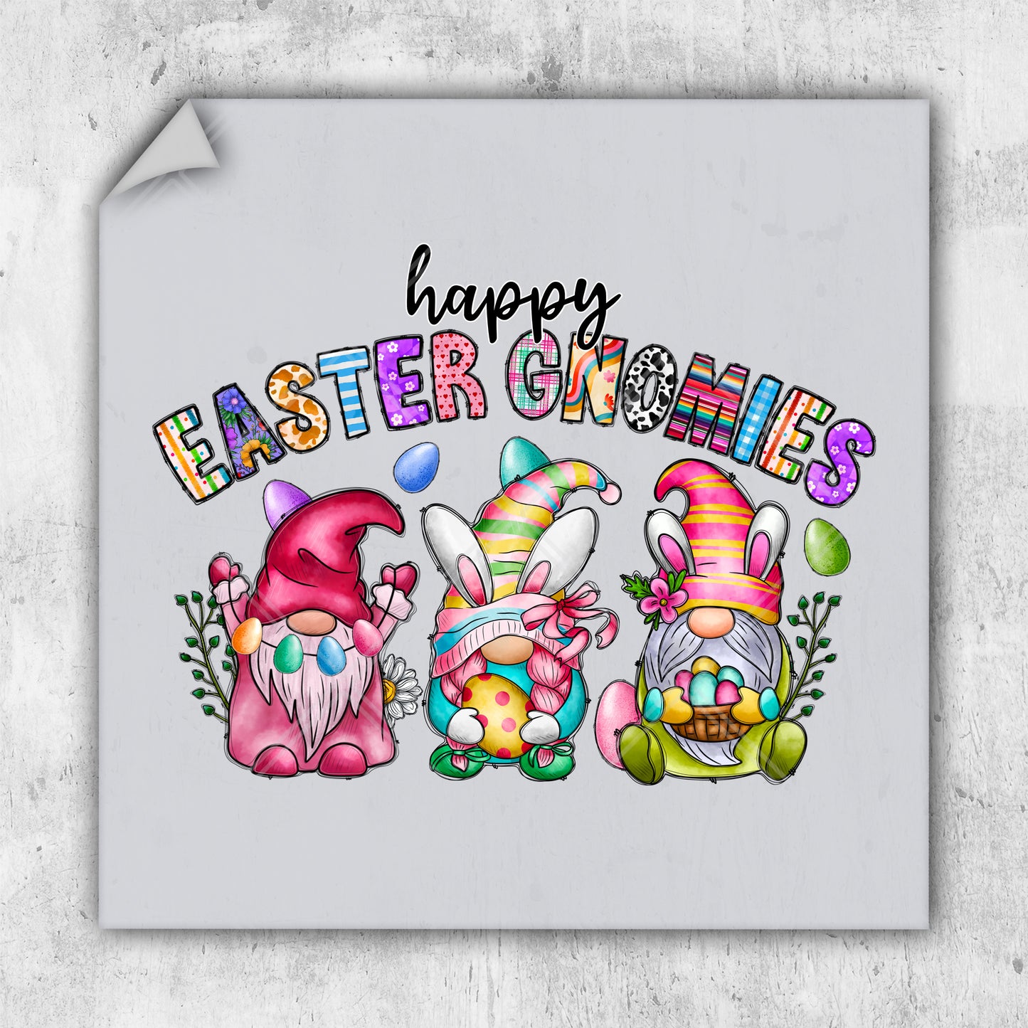 a happy easter card with two cartoon characters