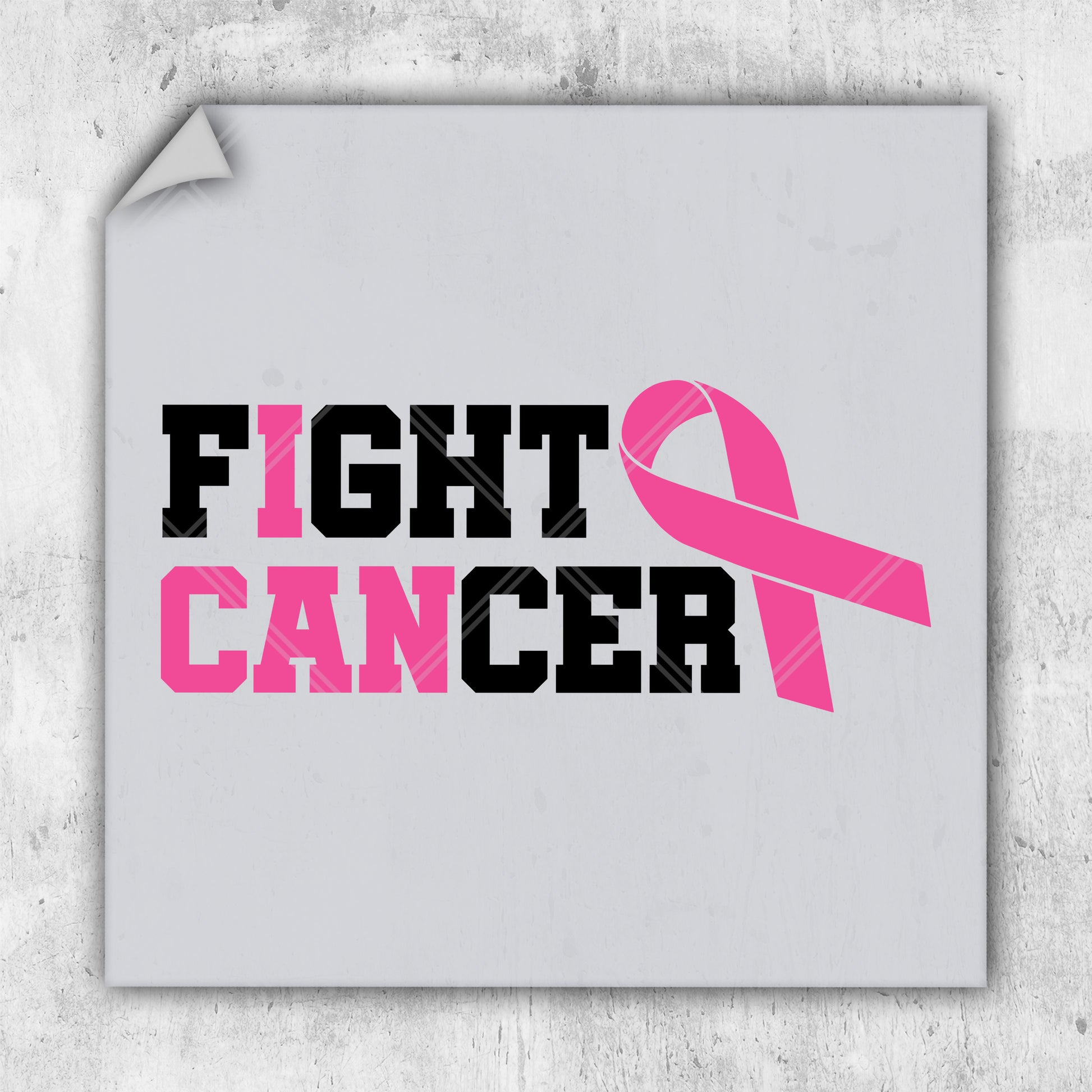 a sticker with the words fight cancer on it