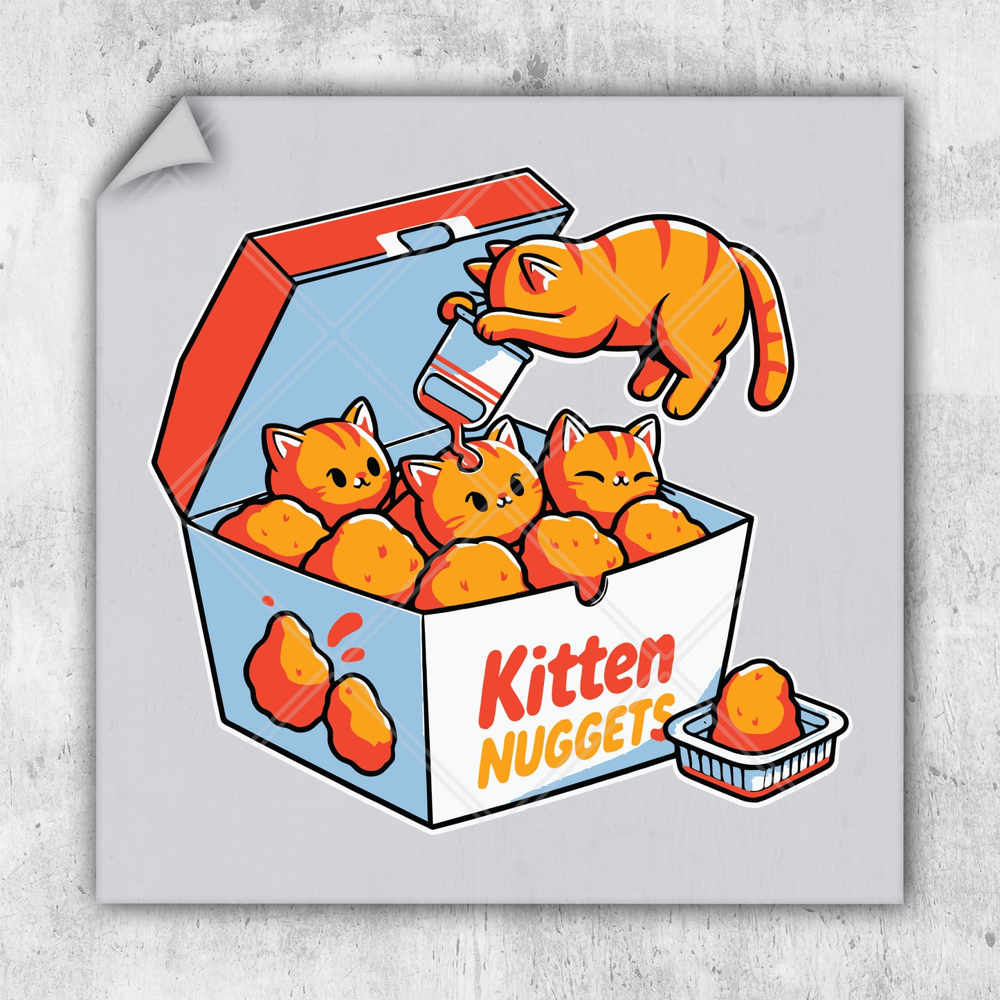 a box of kitten nuggets on a white background