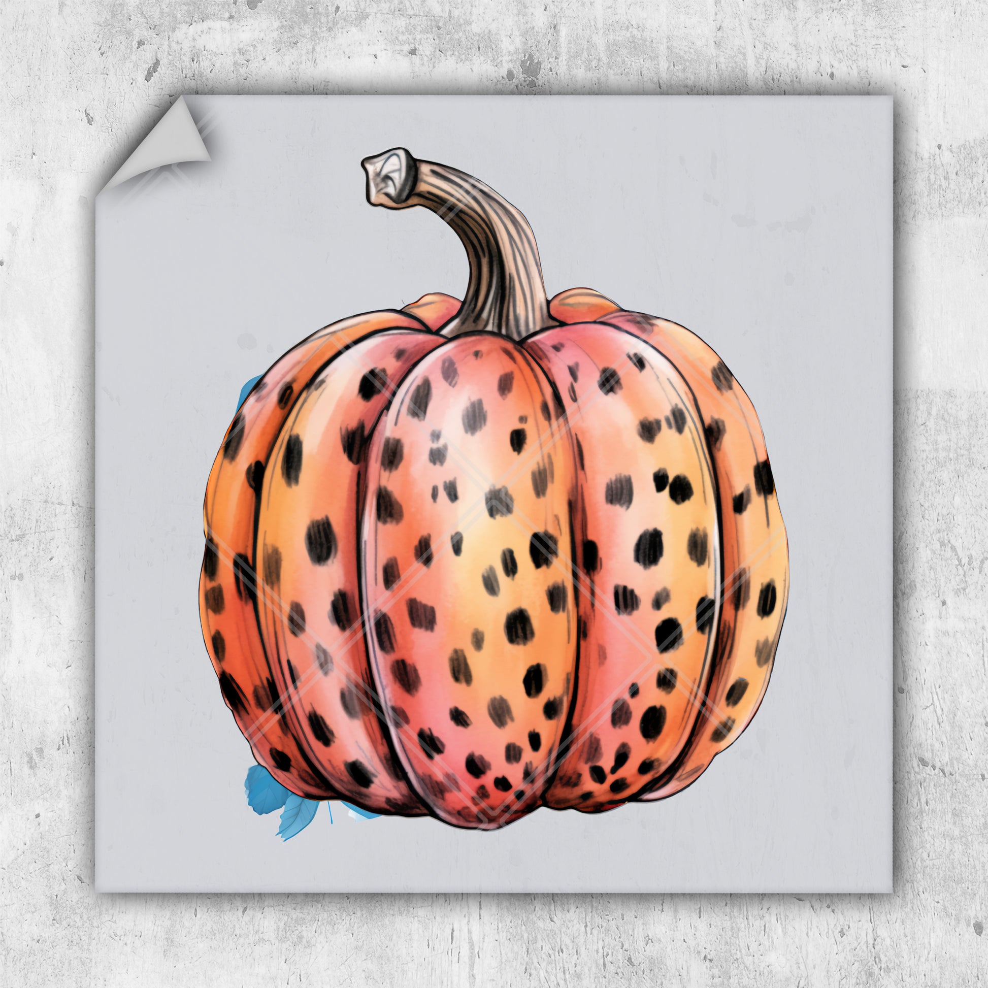 a drawing of a pumpkin with spots on it