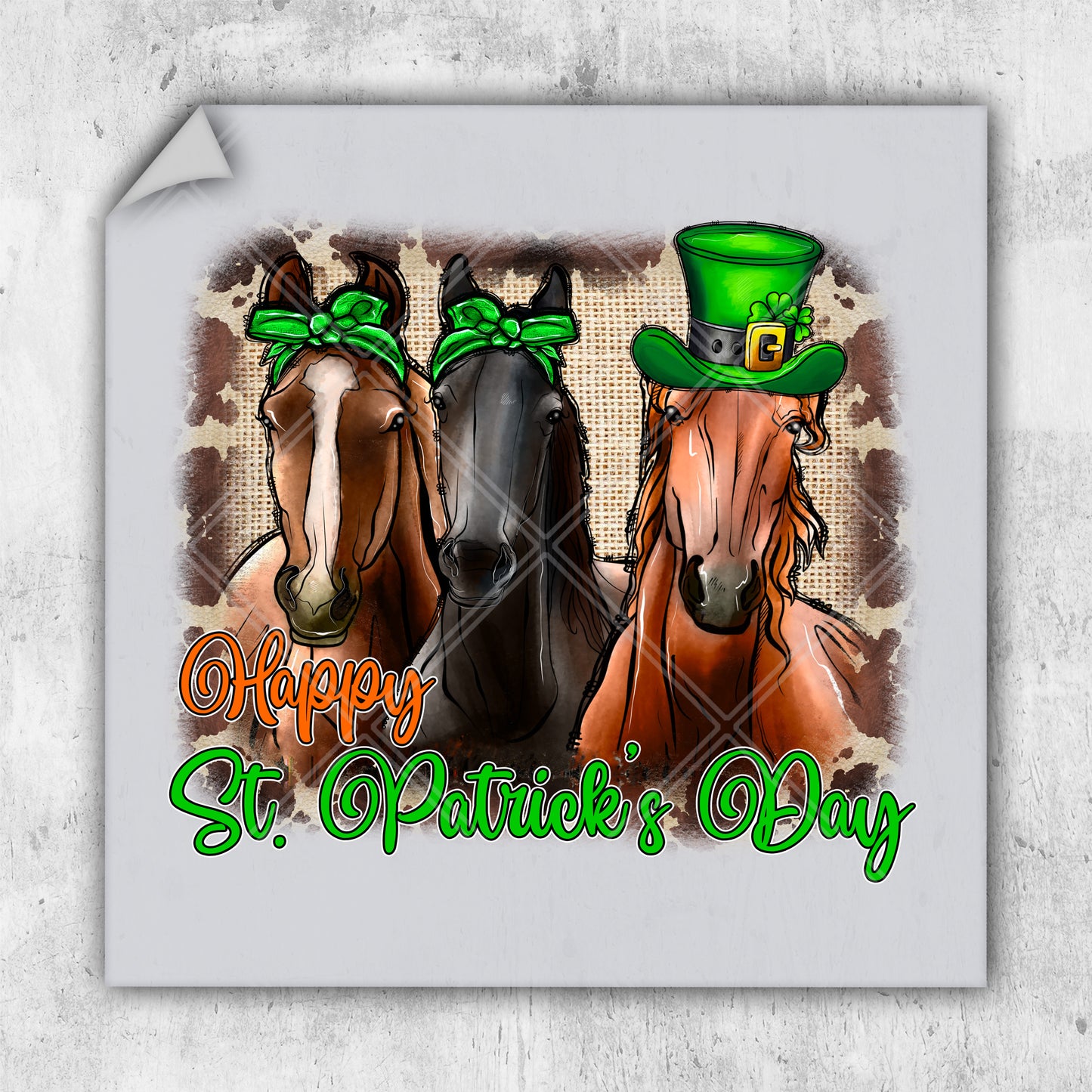 a couple of horses wearing green hats