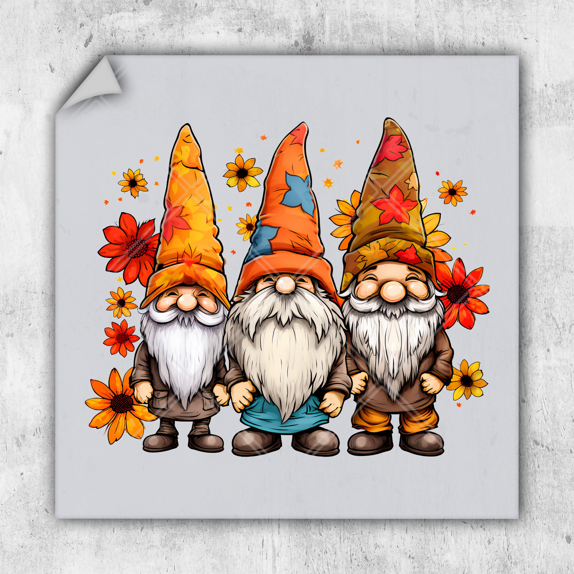 a group of gnomes sitting next to each other