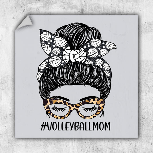 a sticker with a woman's hair and glasses on it