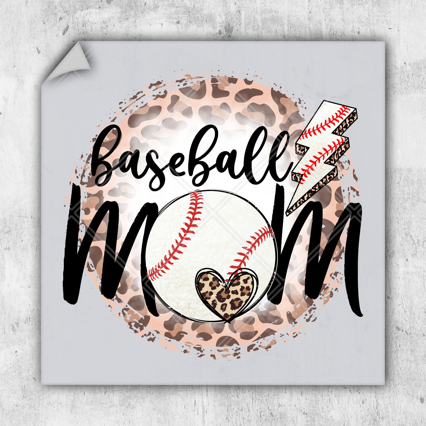 a picture of a baseball mom with a leopard print