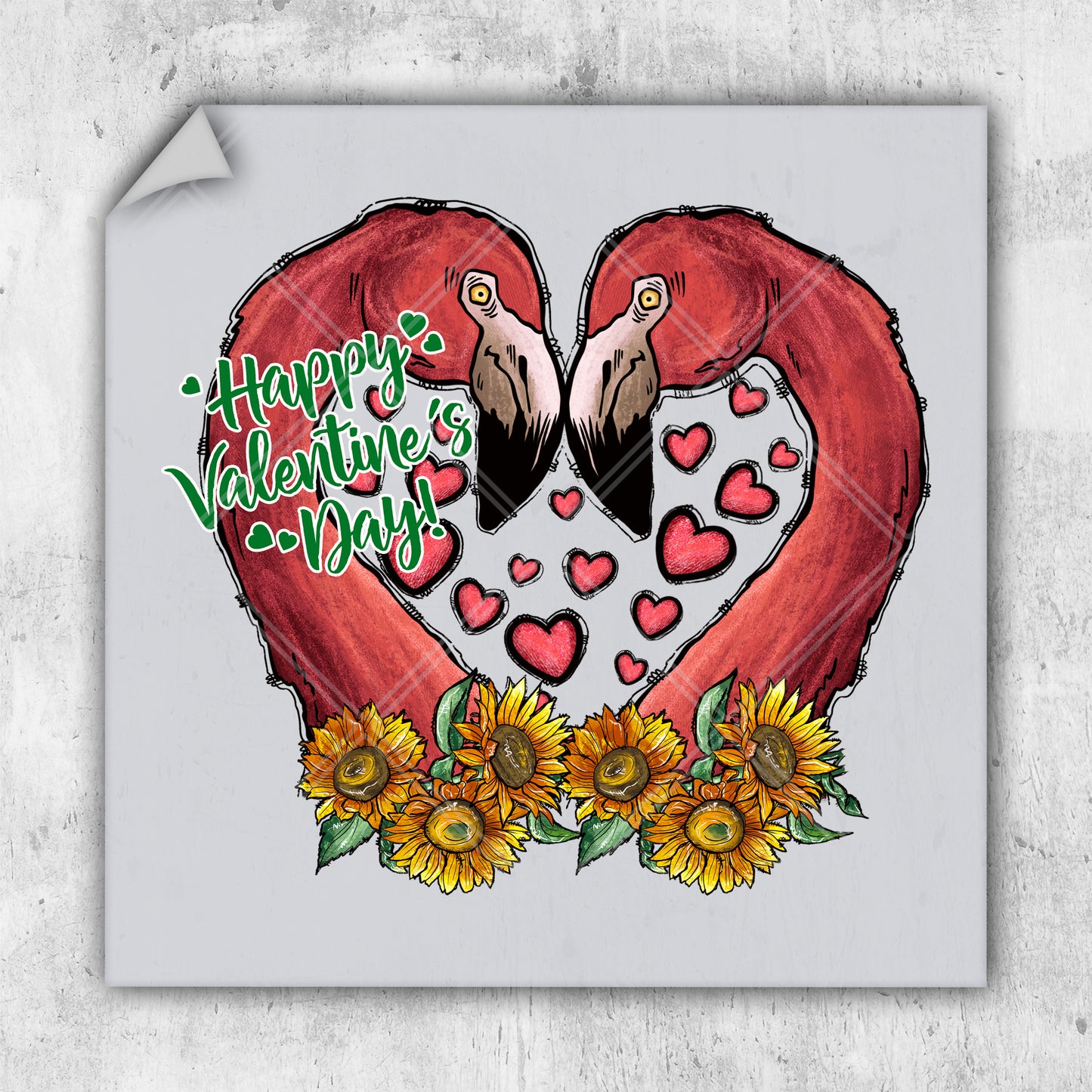 a drawing of two hands holding a heart with sunflowers