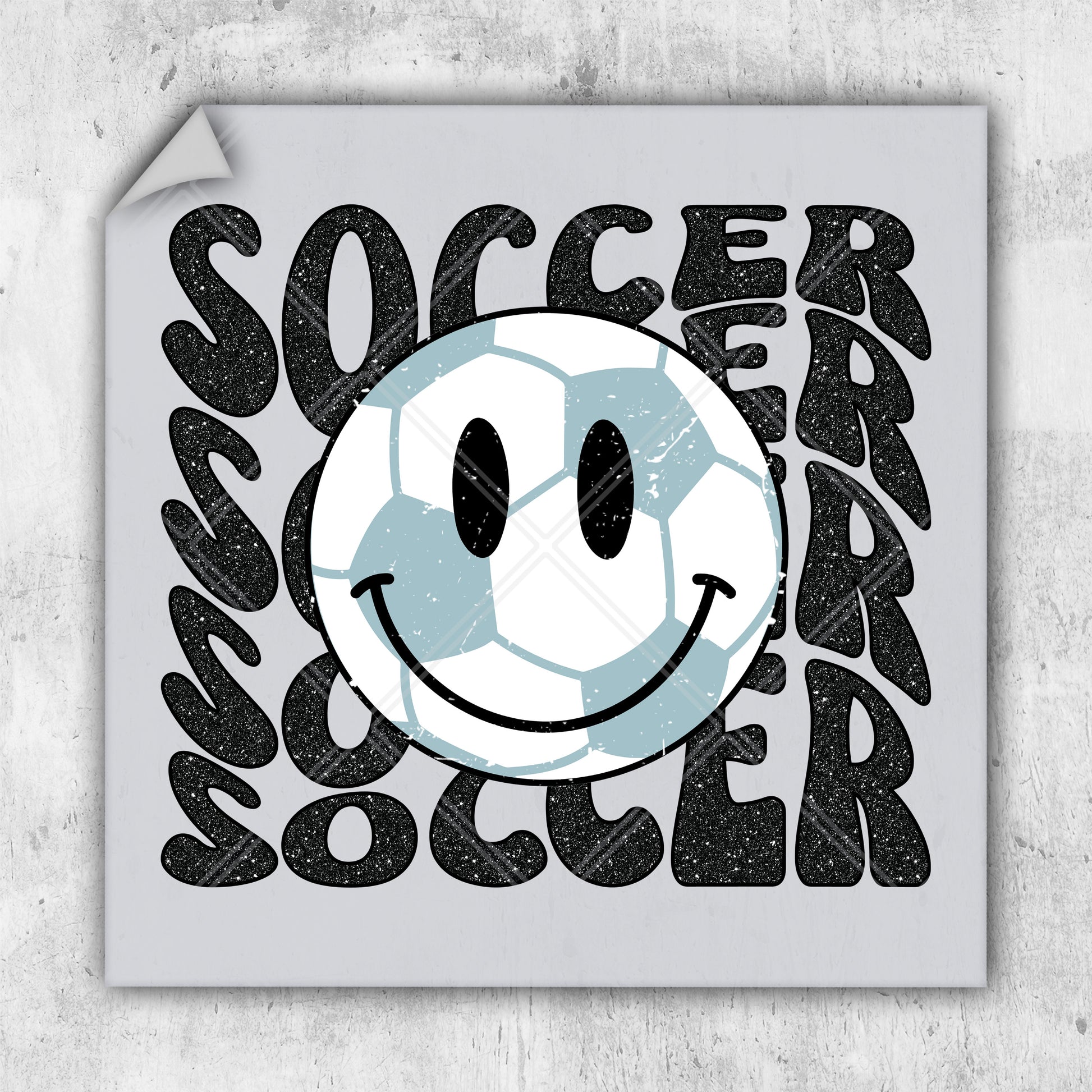 a picture of a soccer ball with a smiley face