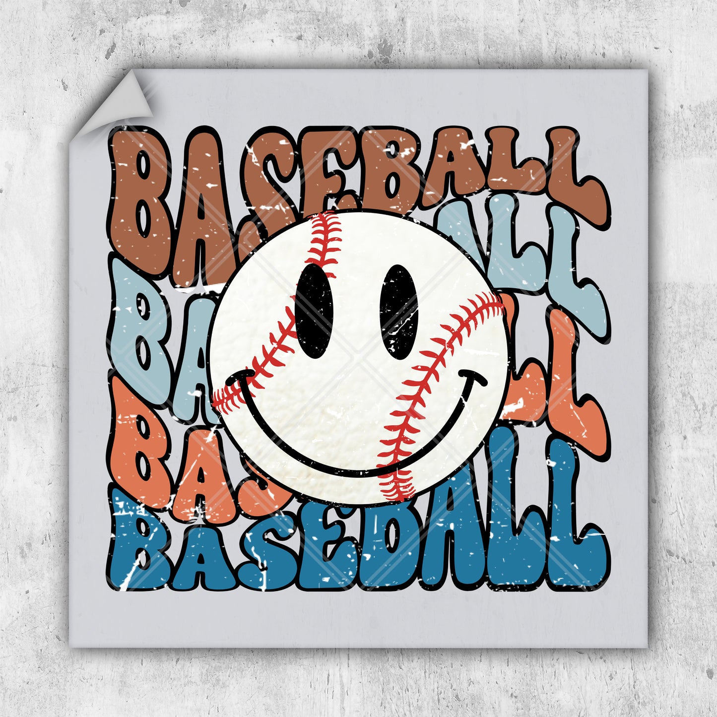 a baseball ball with a smiley face on it