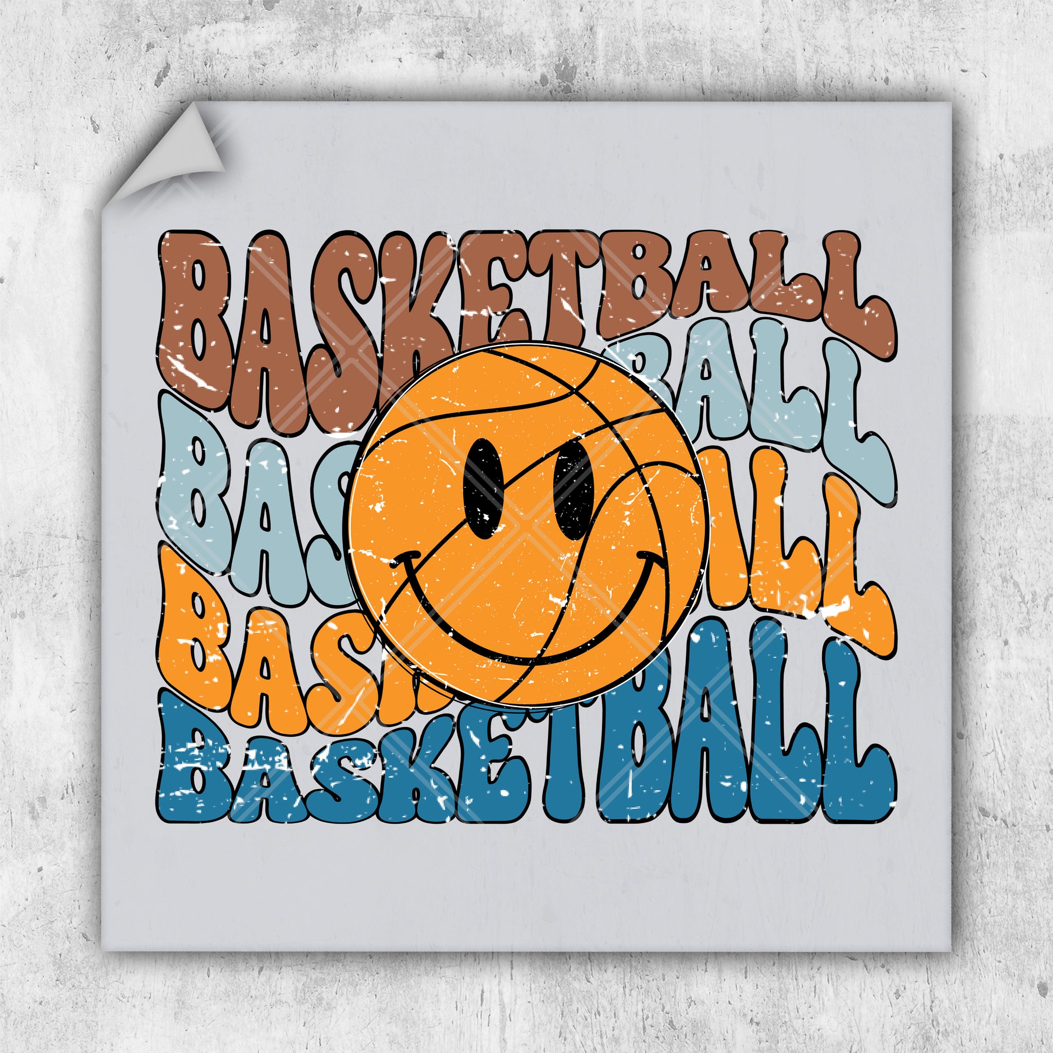 a basketball ball with a smiley face on it