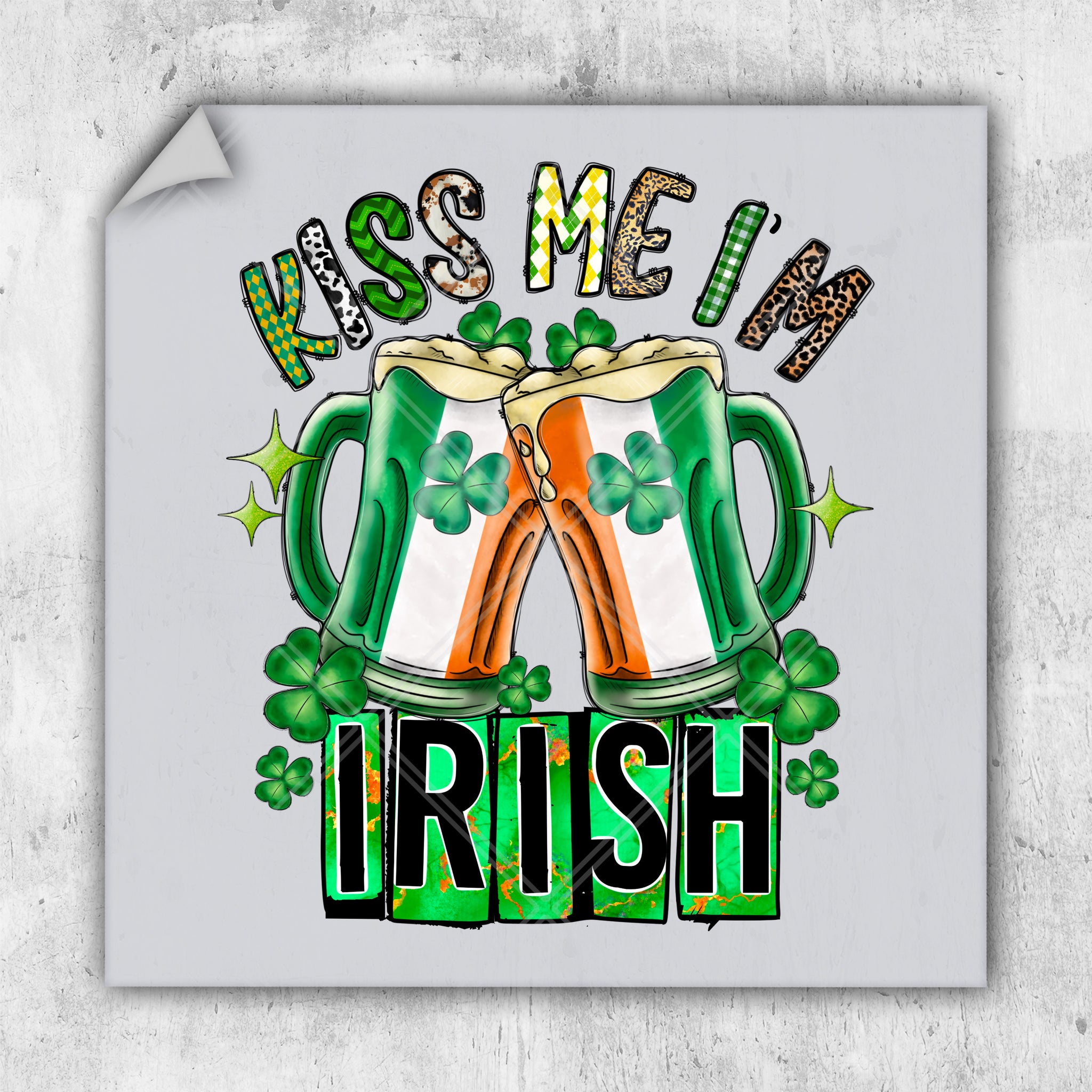 a st patrick's day sign with two mugs of beer