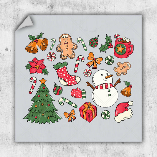 Cute Christmas Pattern - DTF Transfer - Ready To Press - Christmas DTF Transfers.