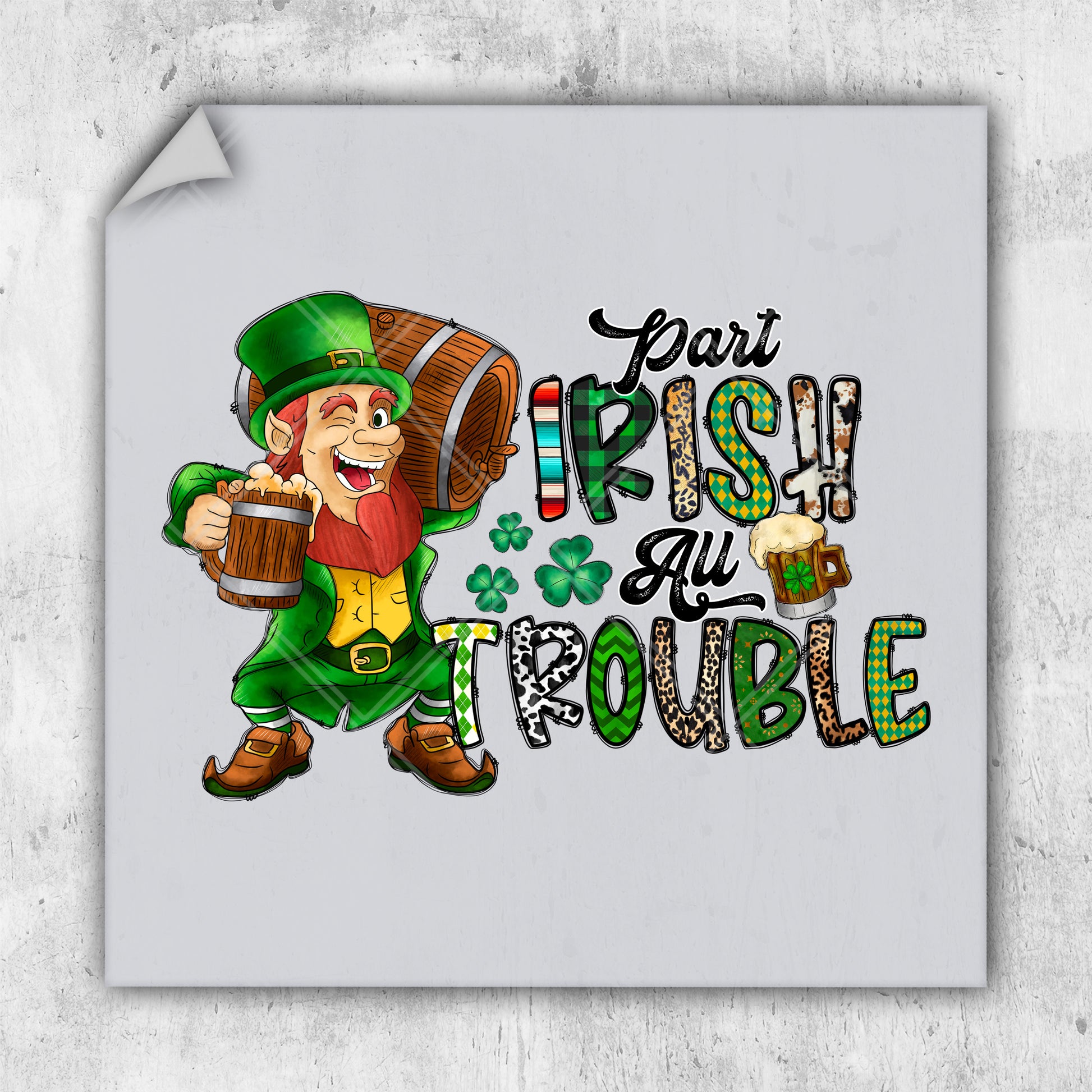 a st patrick's day card with a lepreite holding a beer