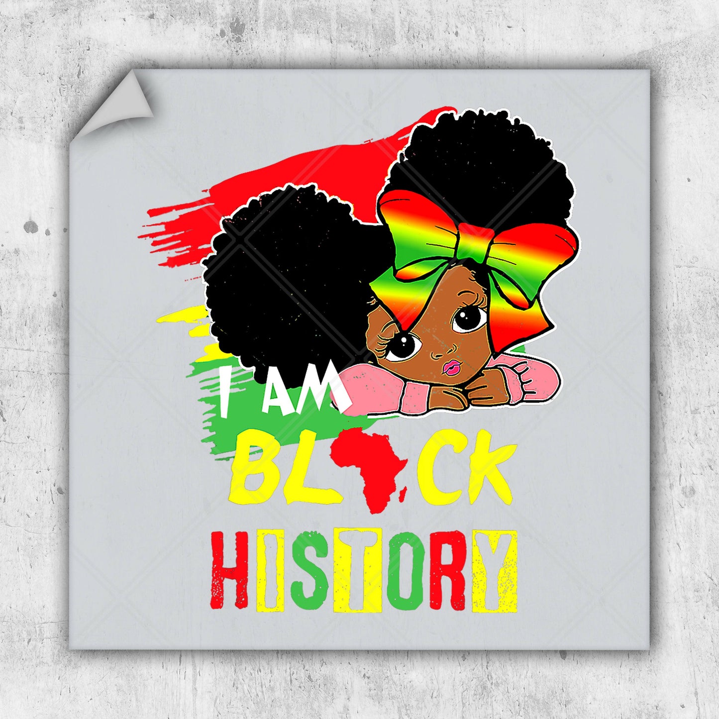 i am black history sticker on a white background