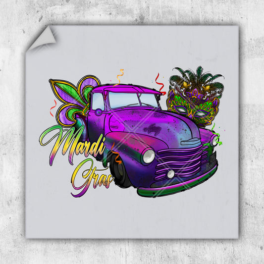 a picture of a purple car with flowers on it