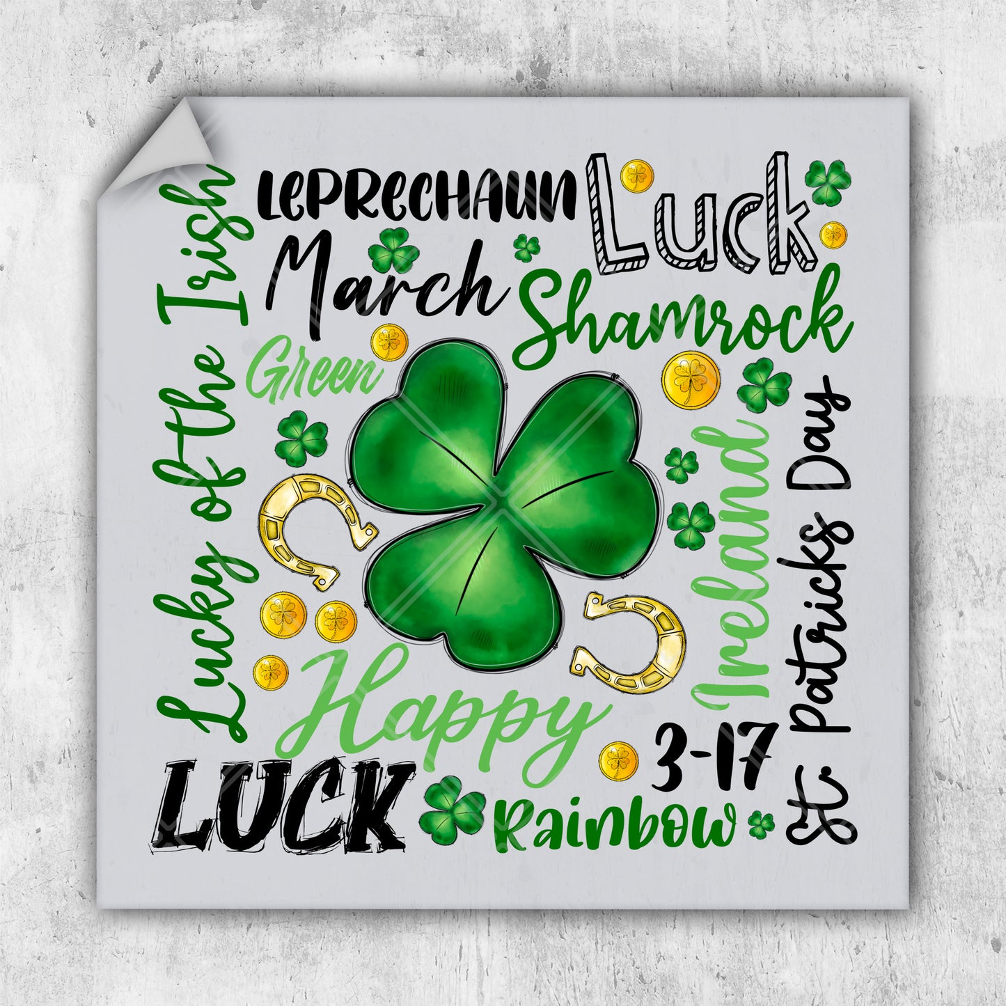 a st patrick's day card with a clover