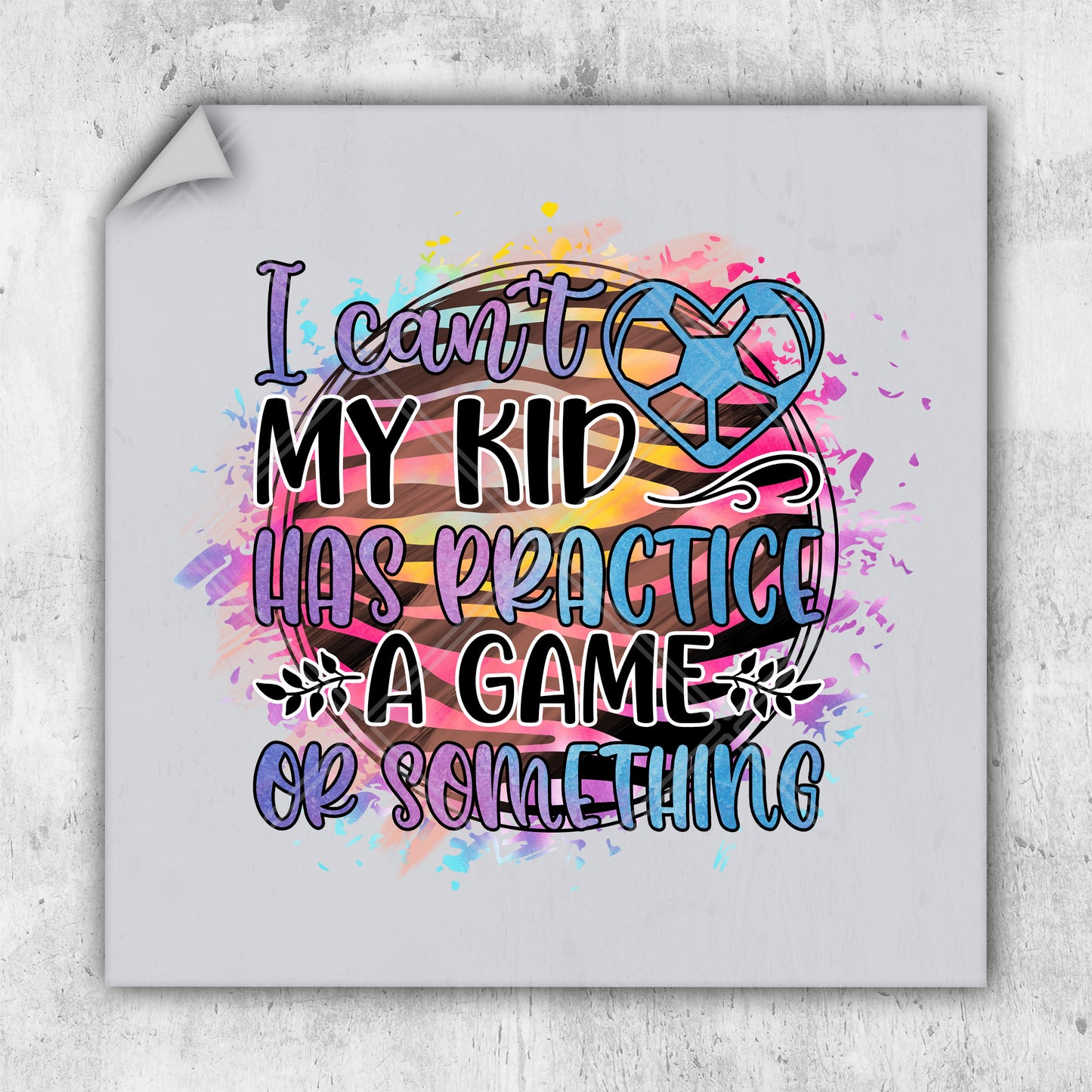 i cannot't stop my kid because he has a game on something