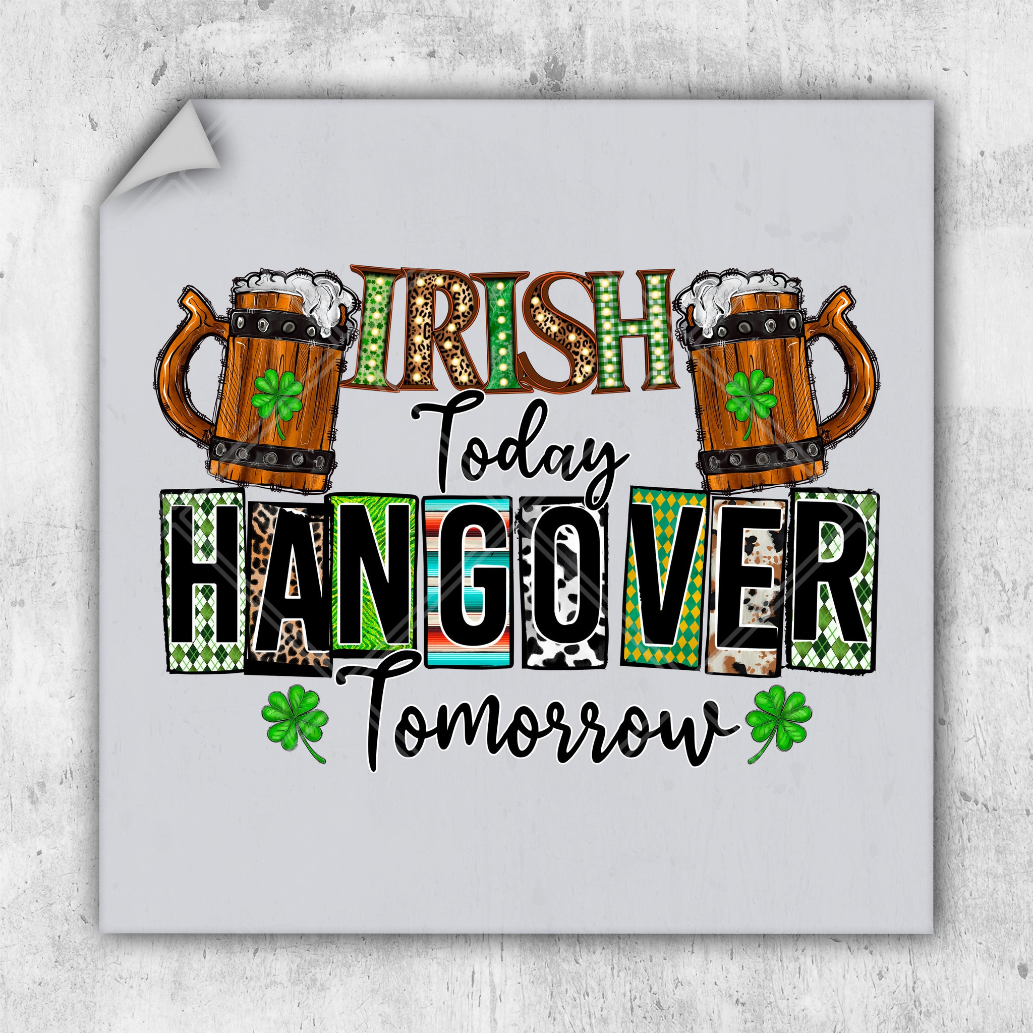 a st patrick's day greeting card with a mug of beer