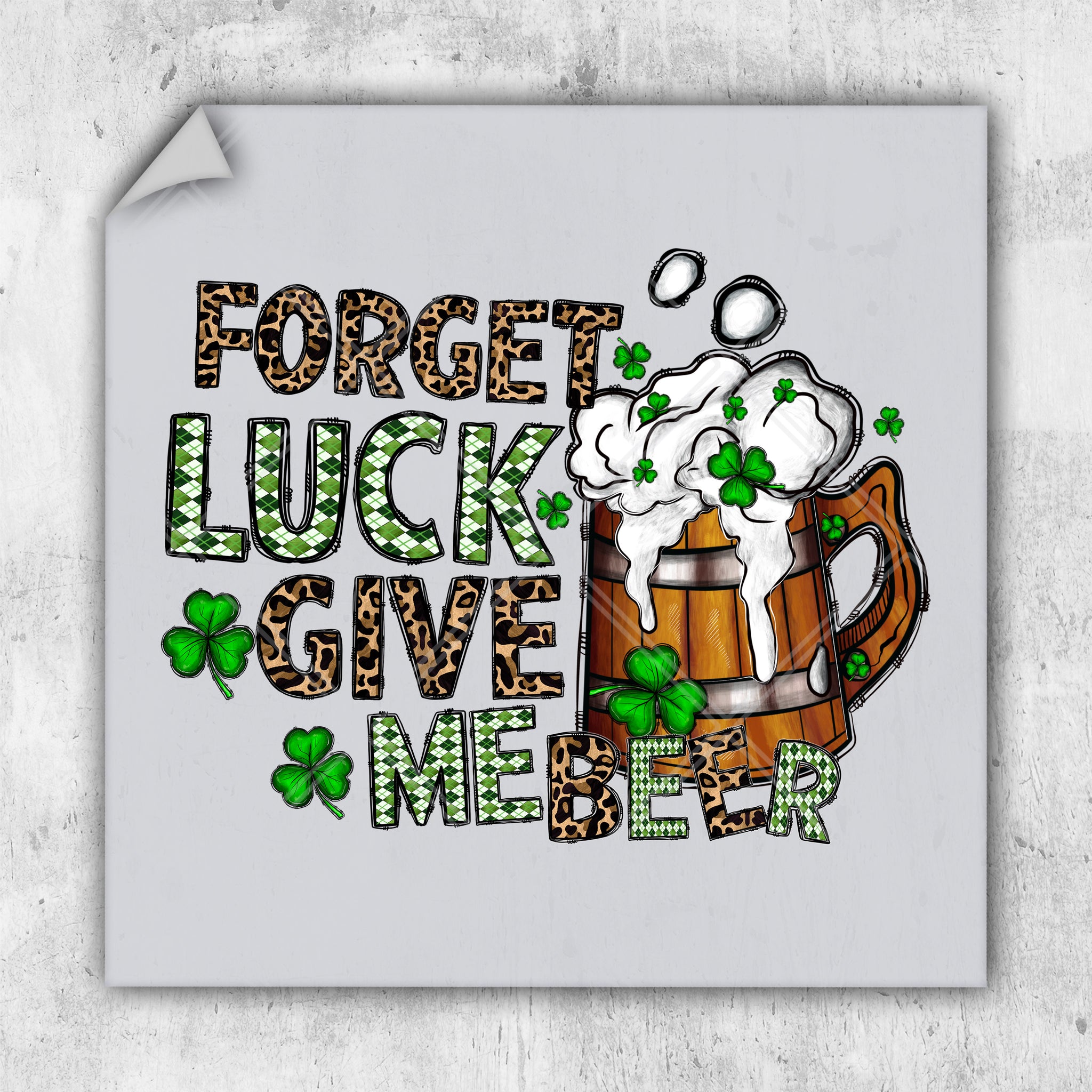 a st patrick's day greeting card with a mug of beer