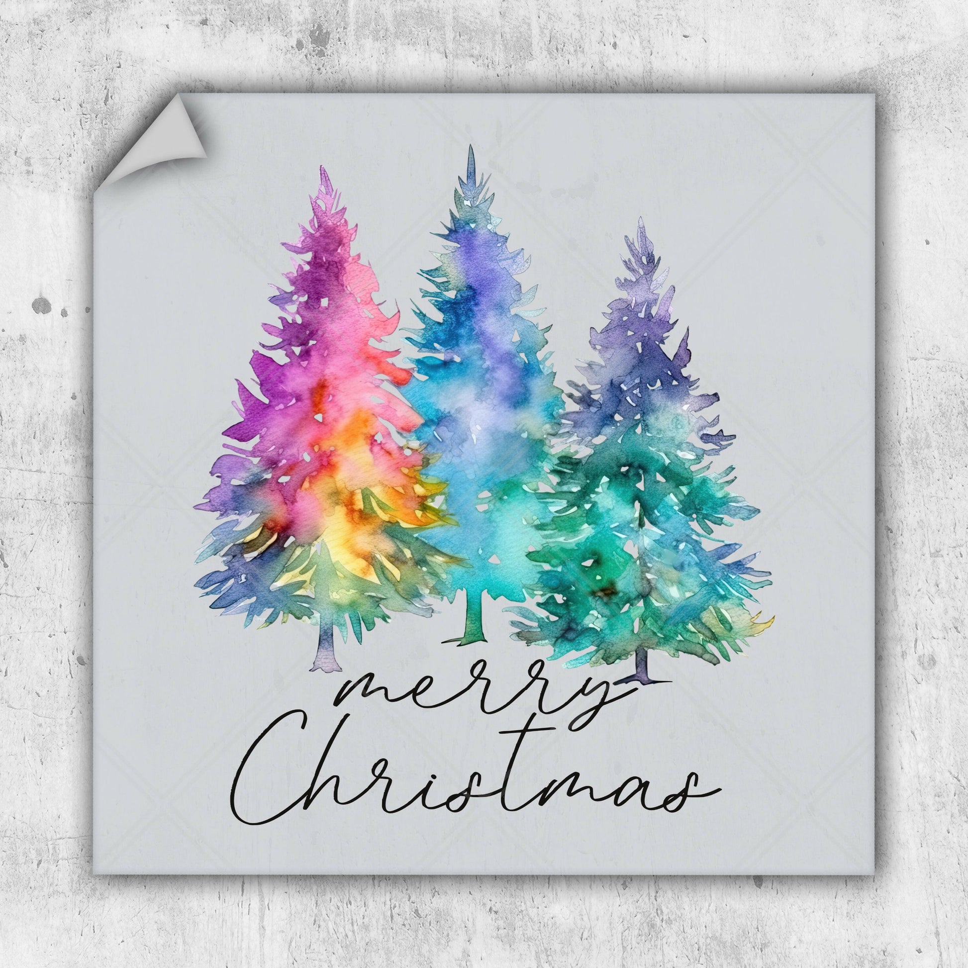 Colorful Merry Christmas With Christmas Tree - DTF Transfer - Ready To Press - Christmas DTF Transfers.