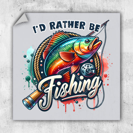 i'd rather be fishing sticker