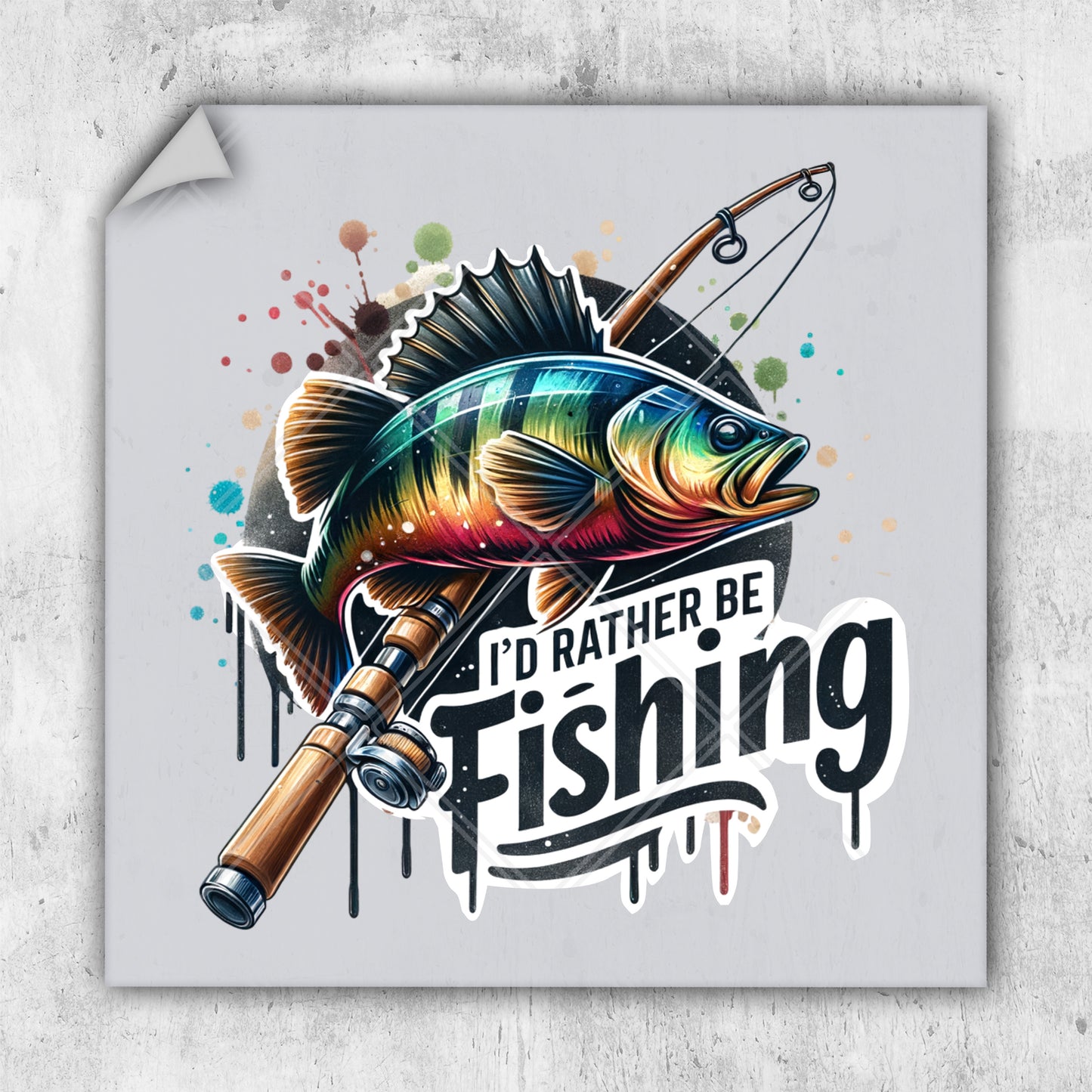 a fish with a fishing rod on it