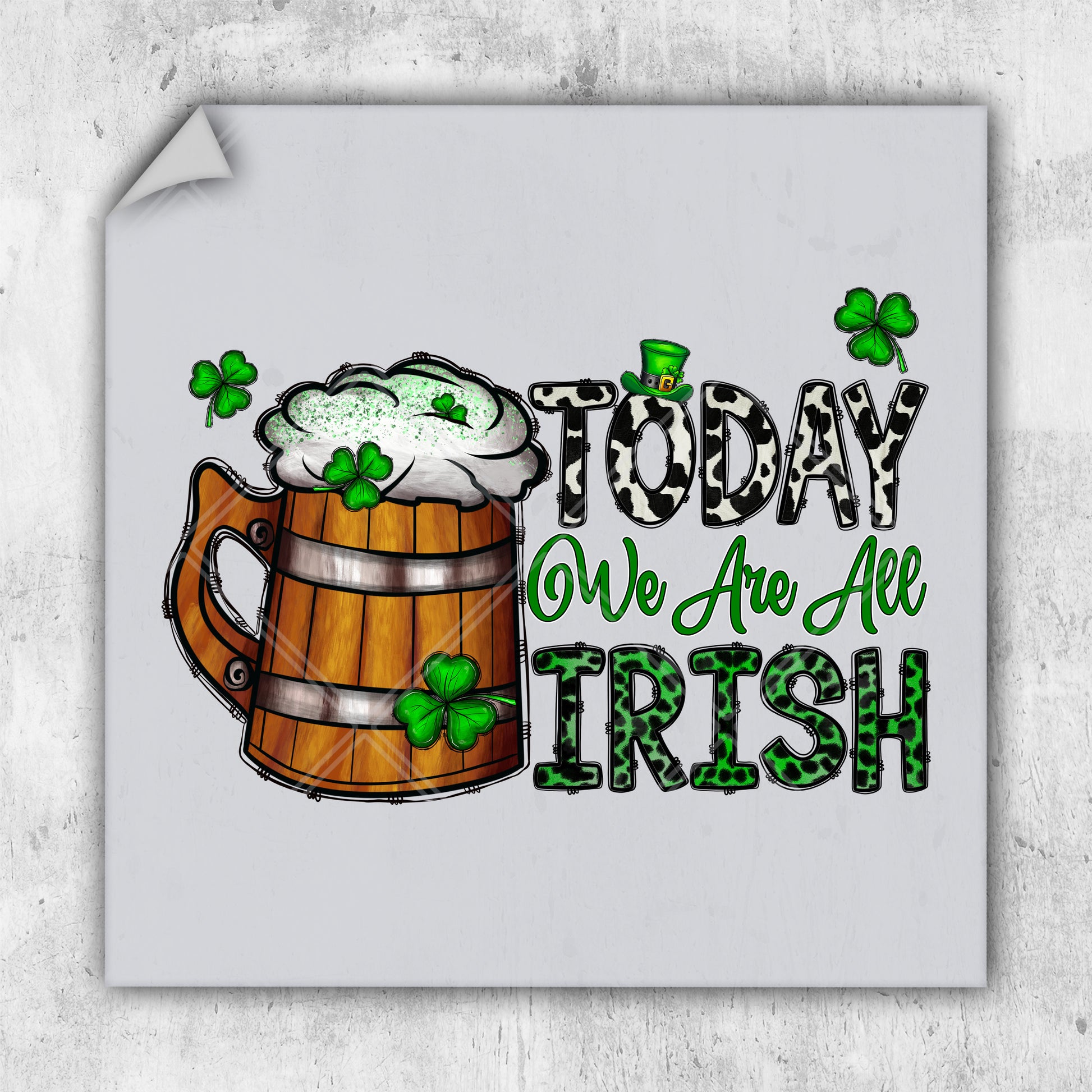 a st patrick's day card with a mug of beer