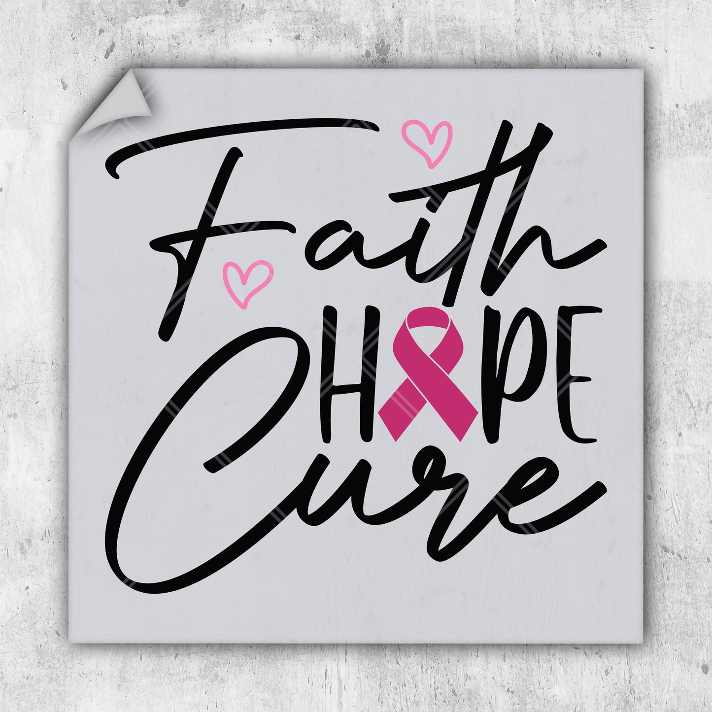 a sticker that says faith, hope, and love