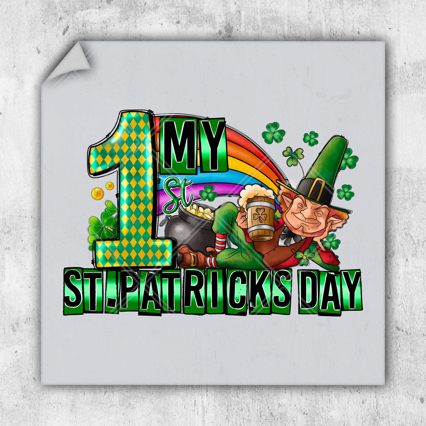 a st patrick's day poster with a lepreite