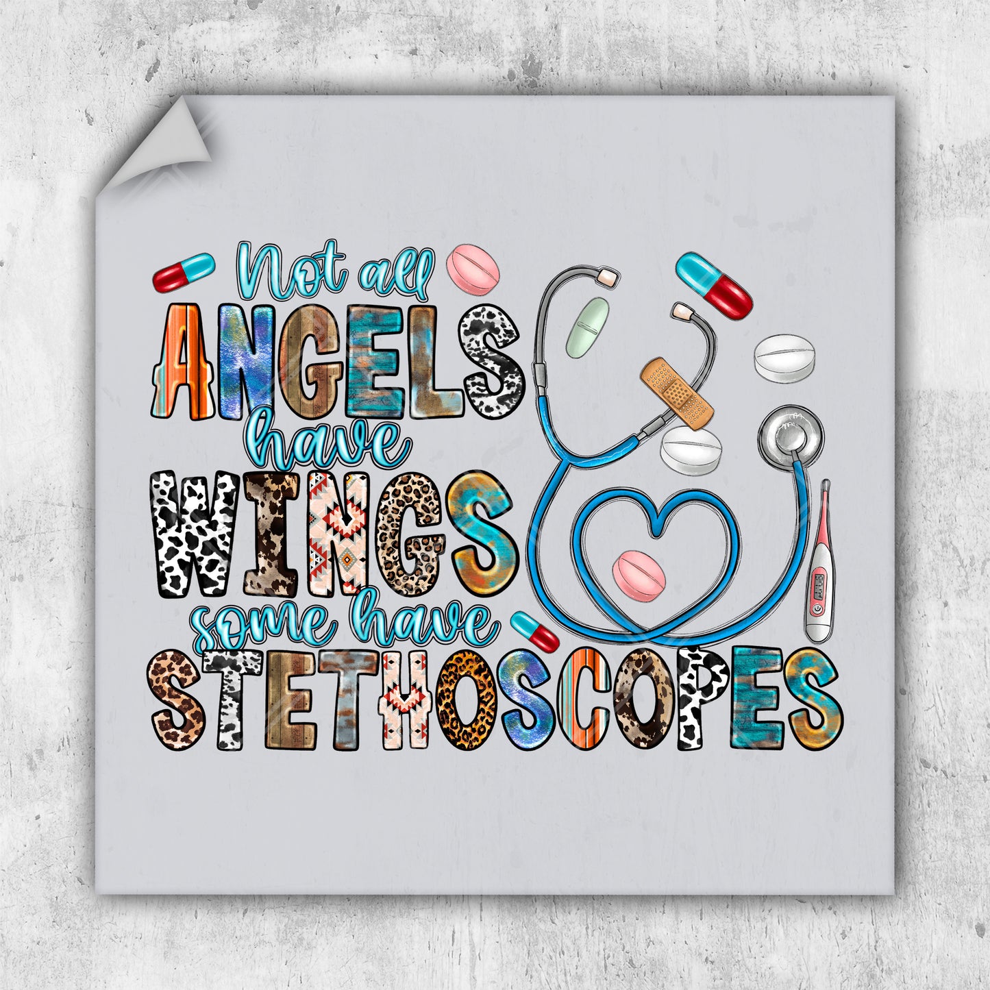 a stethoscope with the words what an angel have wings and a ste