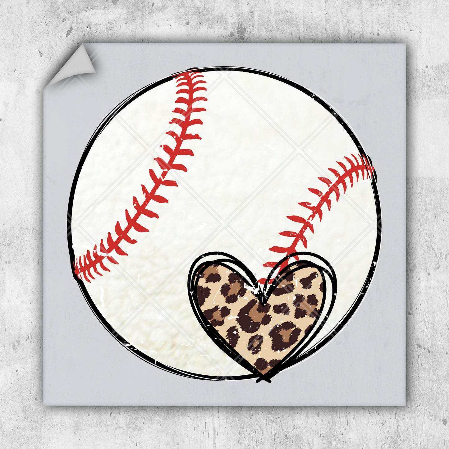 a picture of a baseball with a heart on it