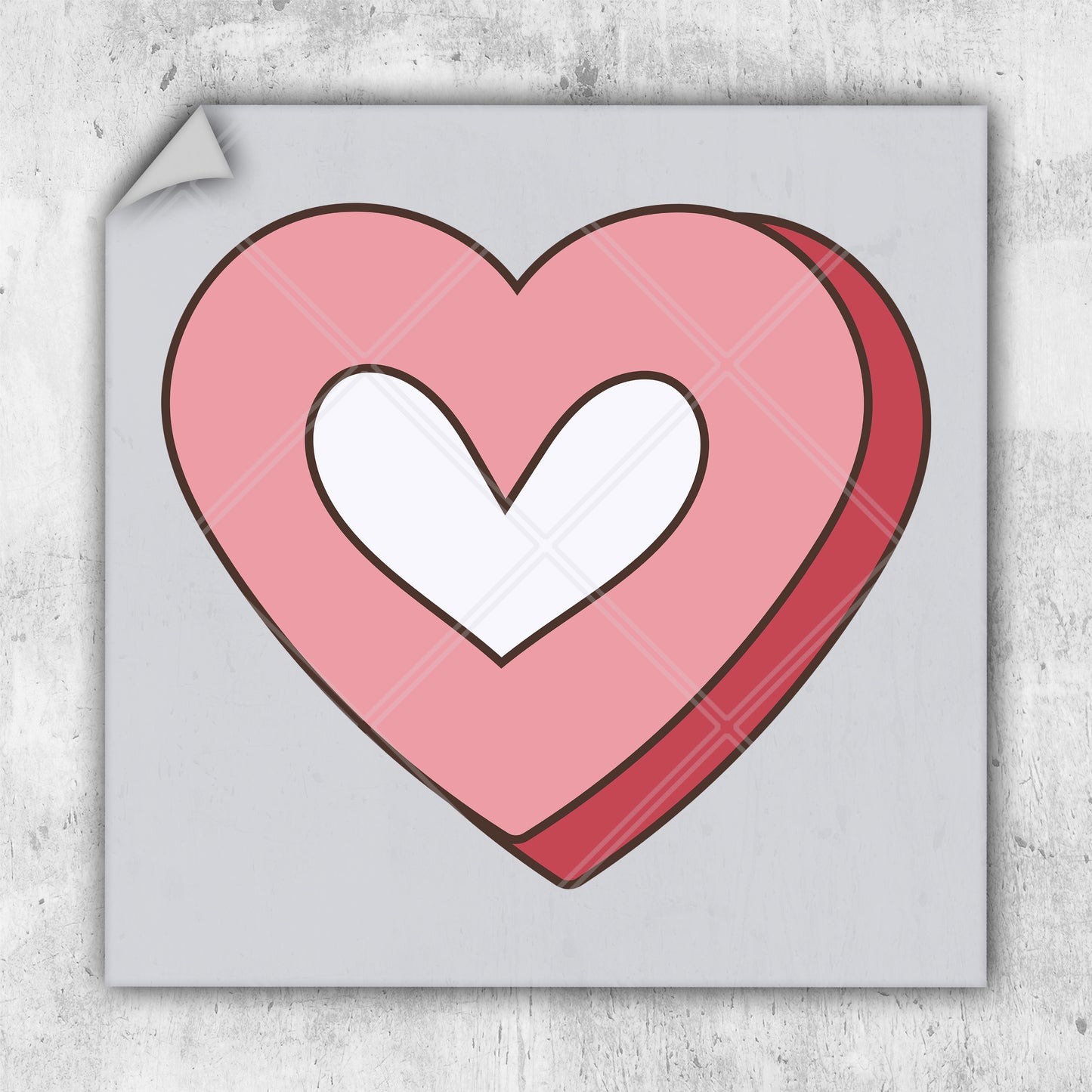 a picture of a heart with a sticker on it