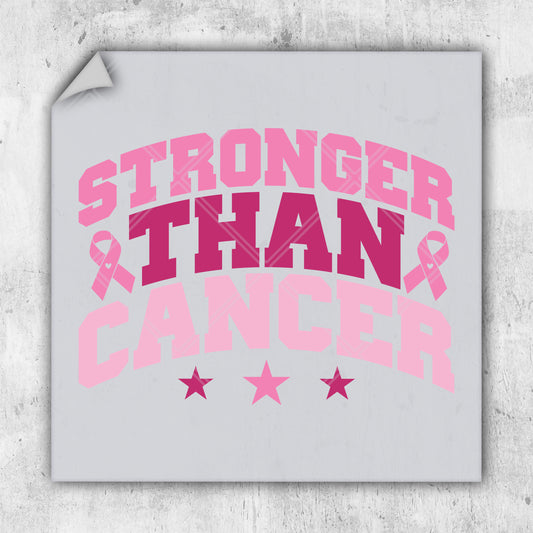 a pink sticker that says,'stronger than cancer '