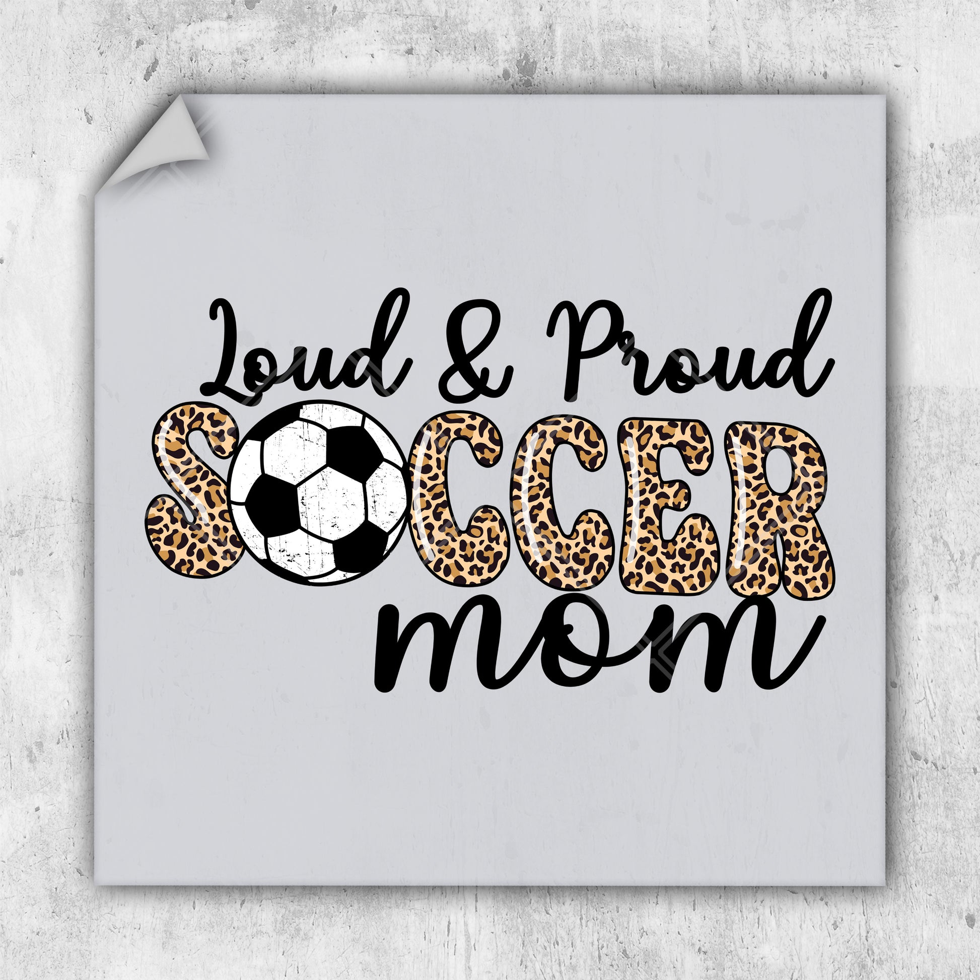 a soccer mom shirt with a soccer ball and leopard print