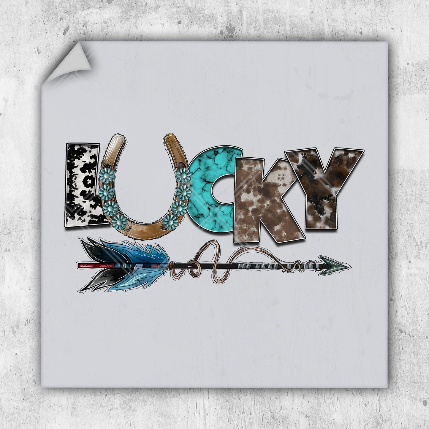 a picture of the word lucky written in different letters