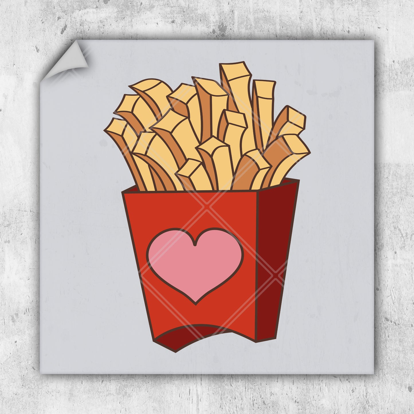 a picture of french fries with a heart on it