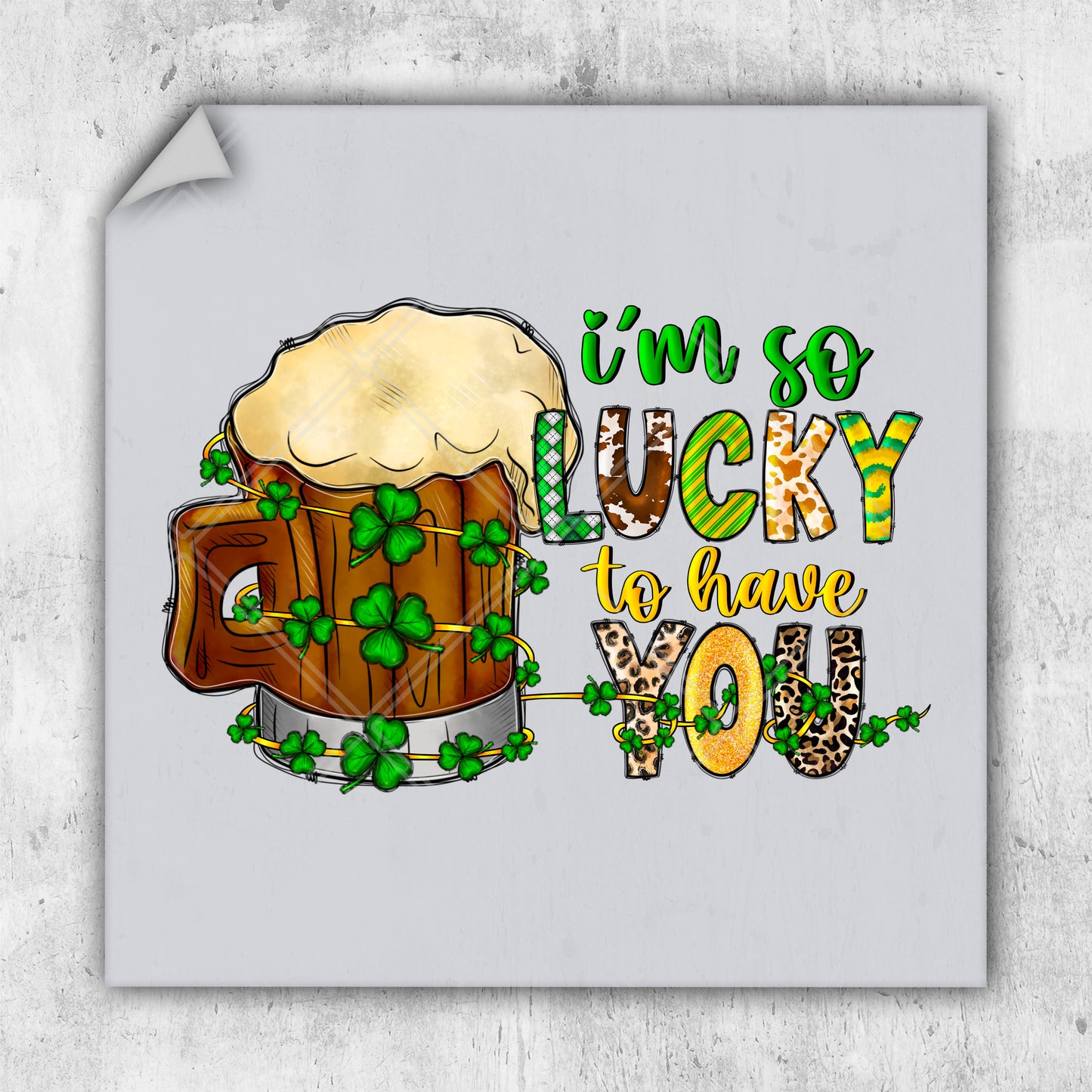 a st patrick's day card with a mug of beer