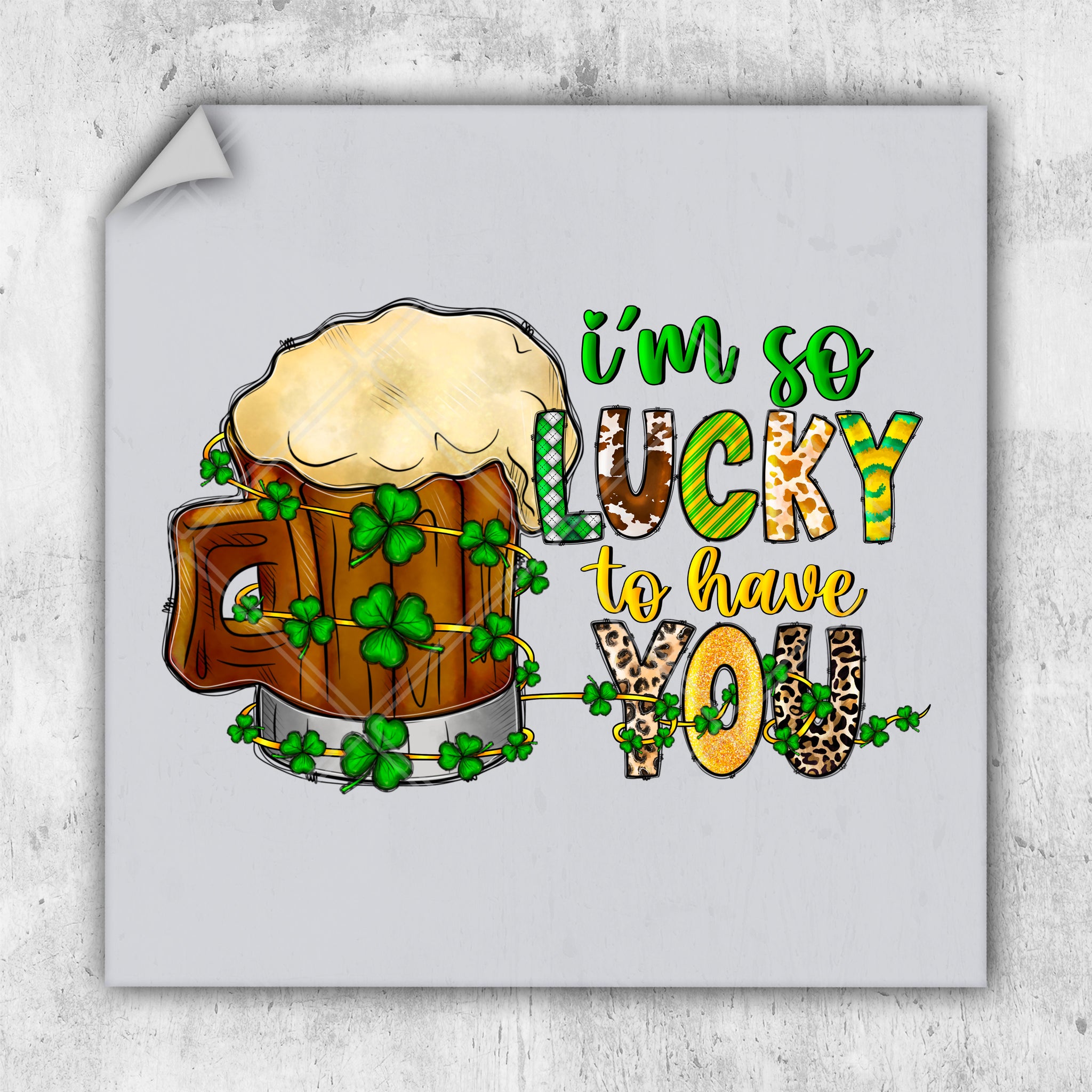 a st patrick's day card with a mug of beer