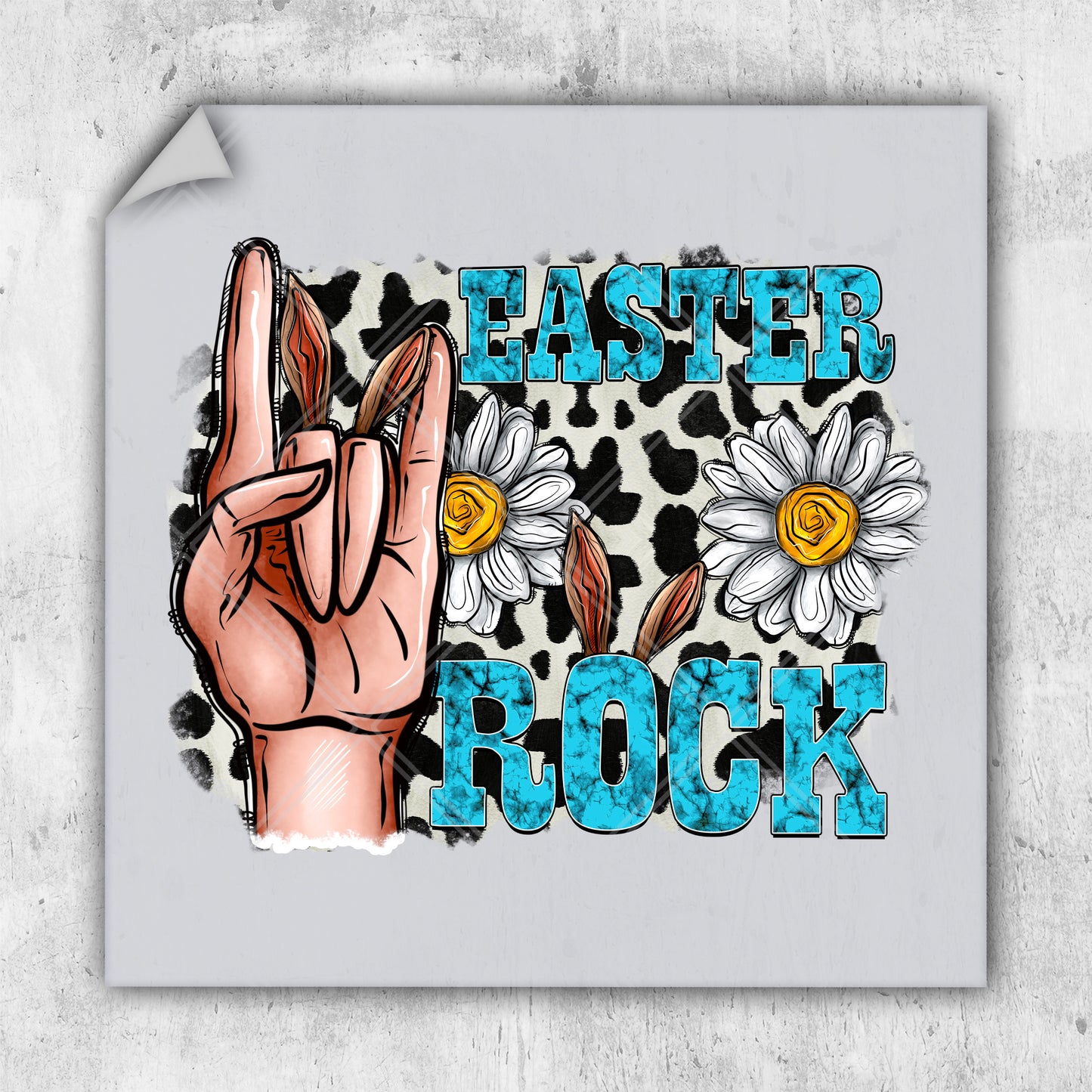 a sticker with a peace sign and flowers on it