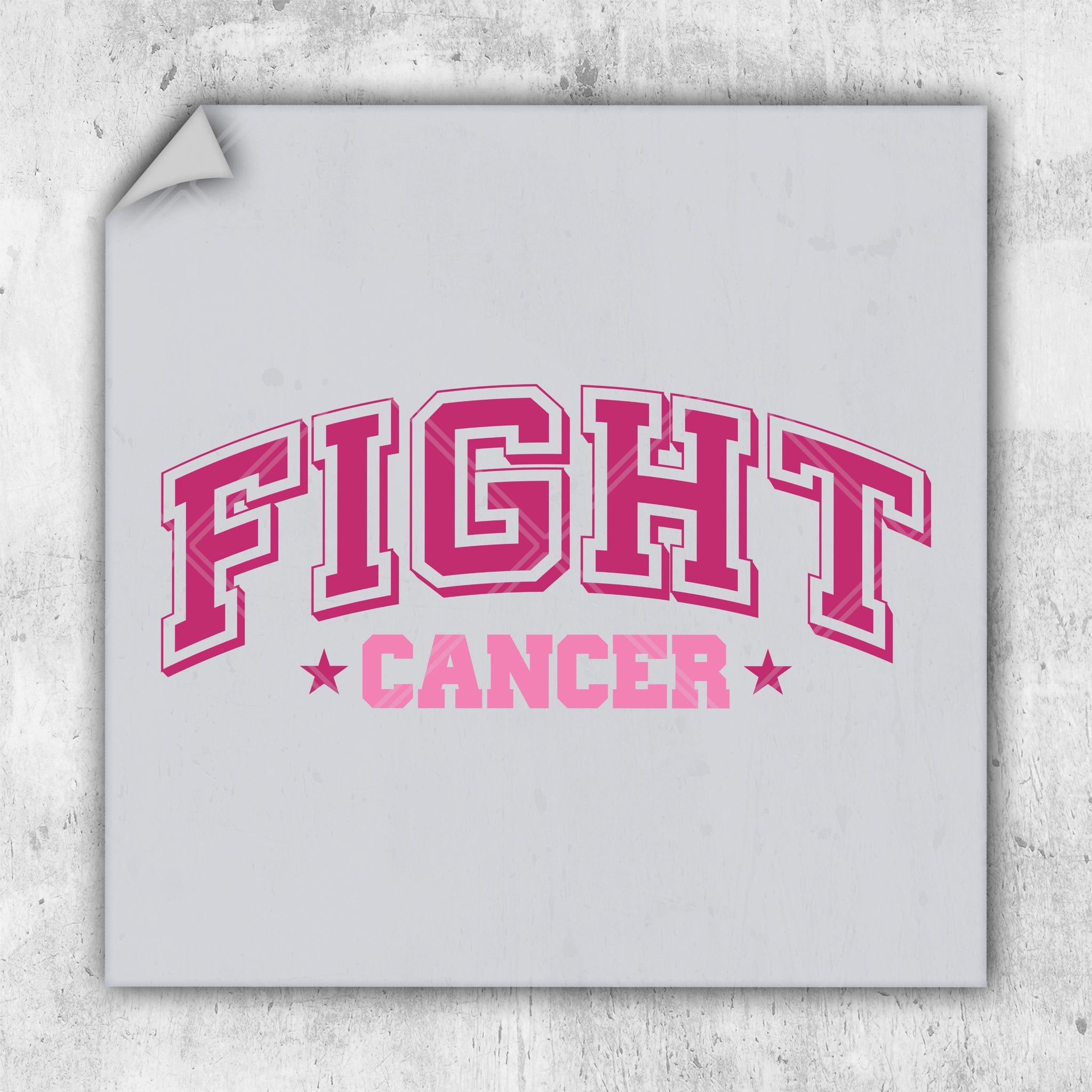 the word fight cancer in pink on a white background