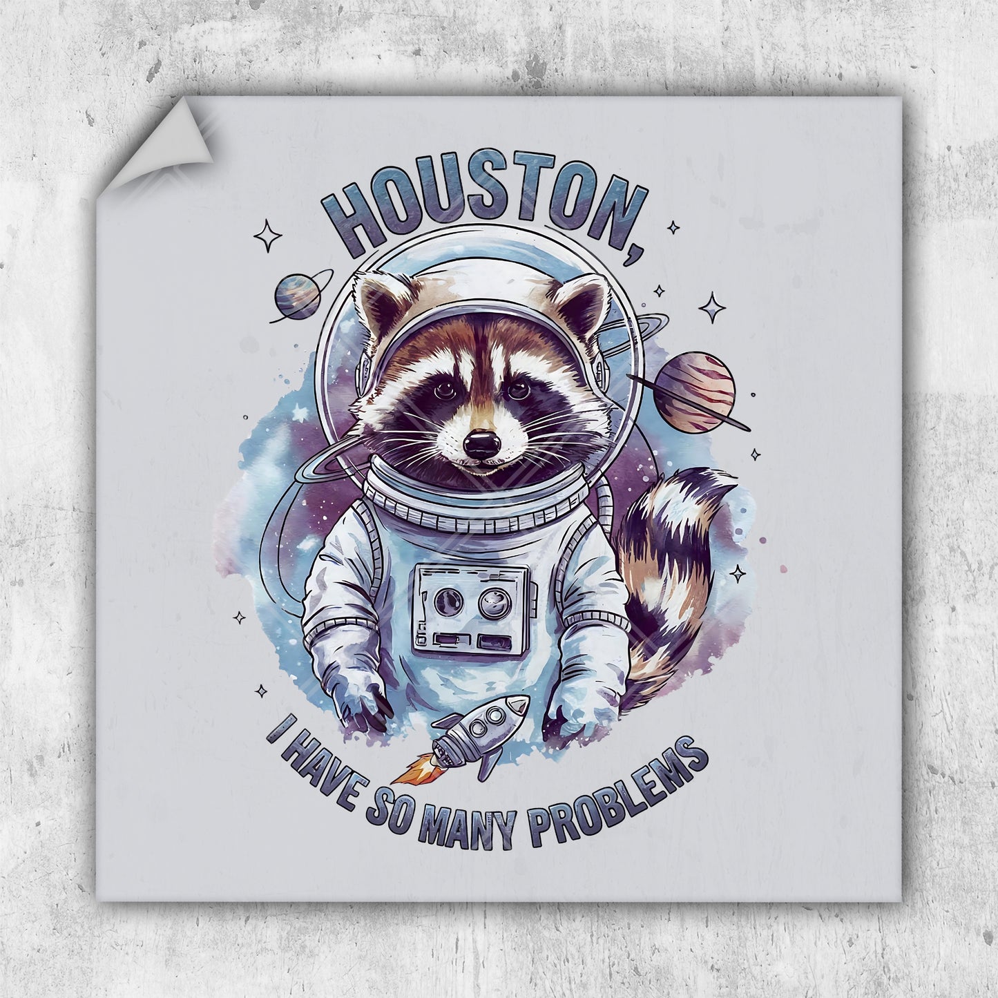 a picture of a raccoon in a space suit