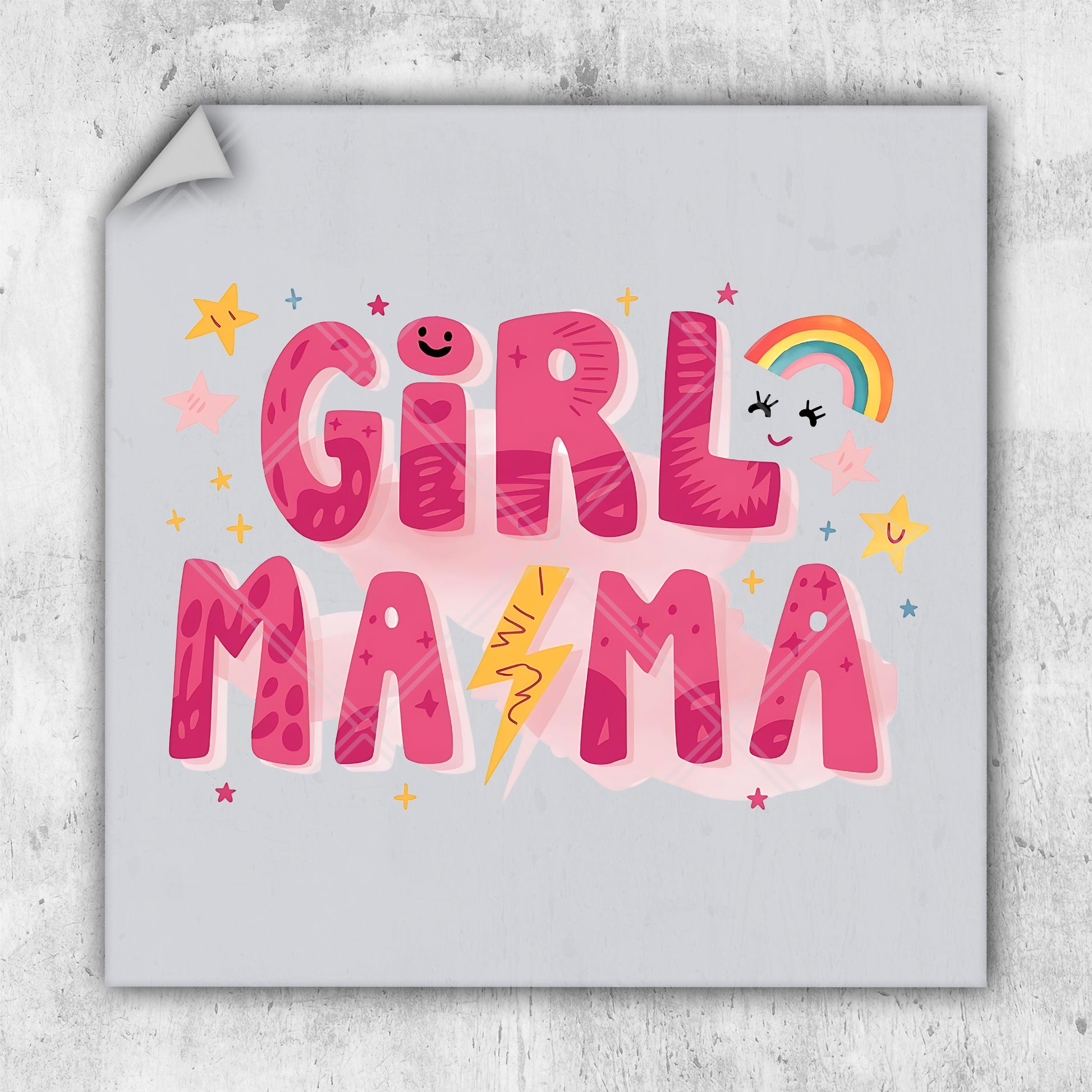 a picture of the word girl mamma in pink