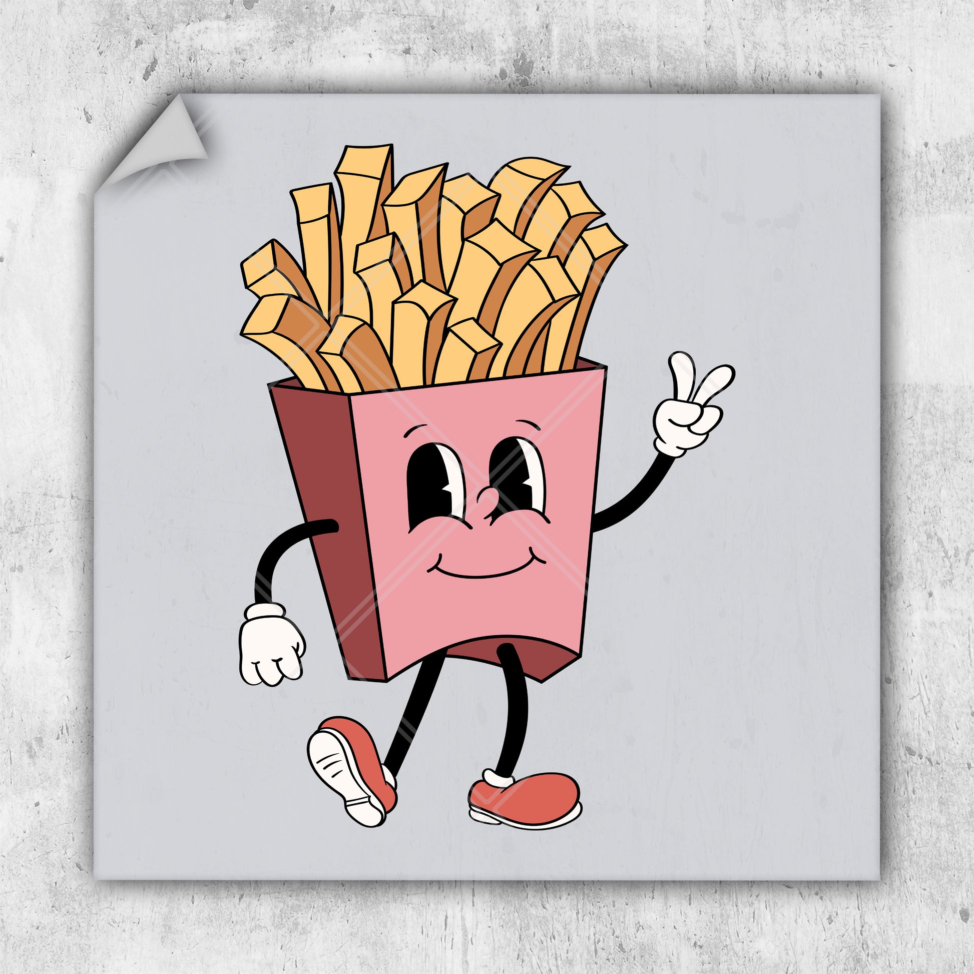 a cartoon picture of a box of fries