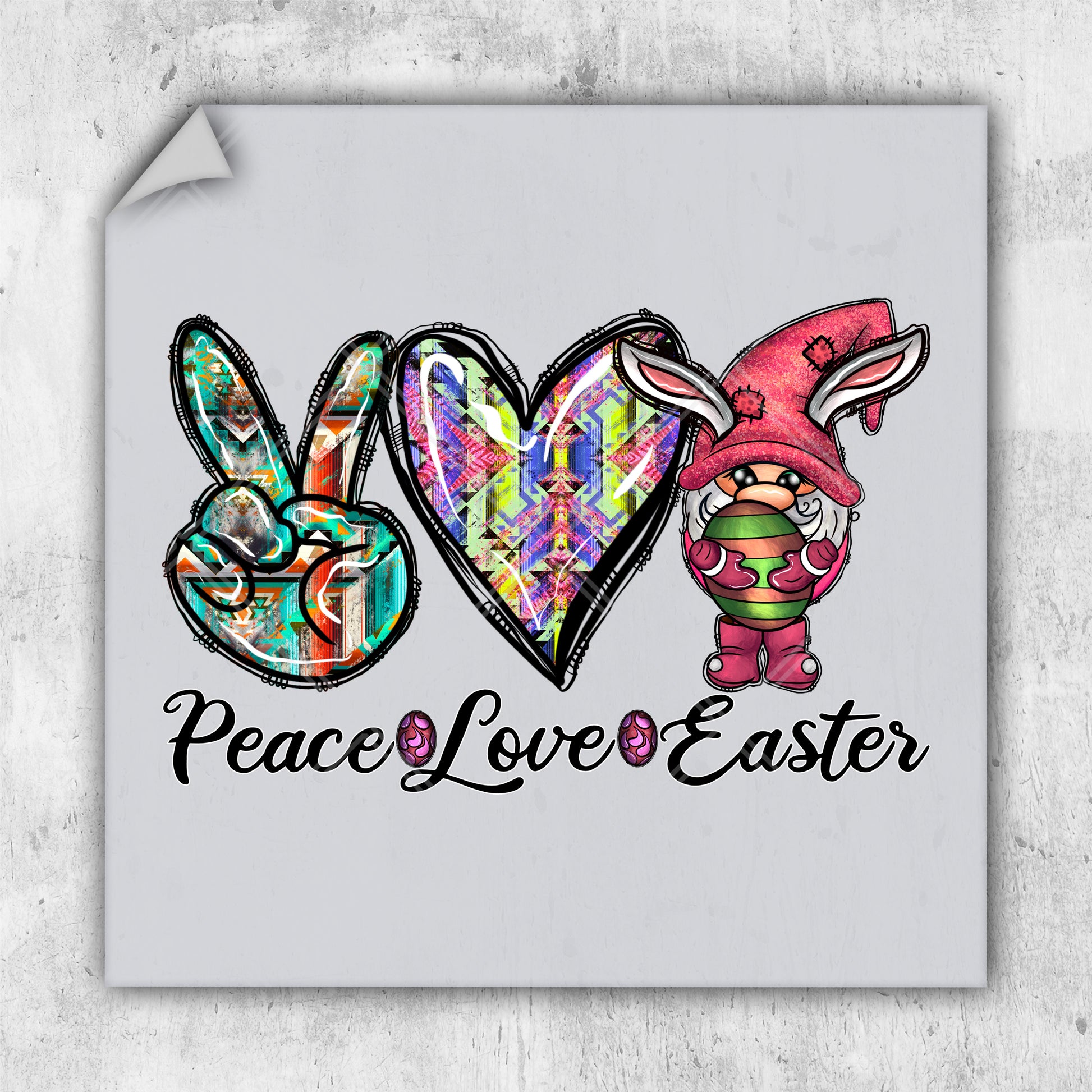 a picture of a peace love easter sign