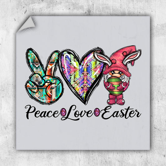 a picture of a peace love easter sign