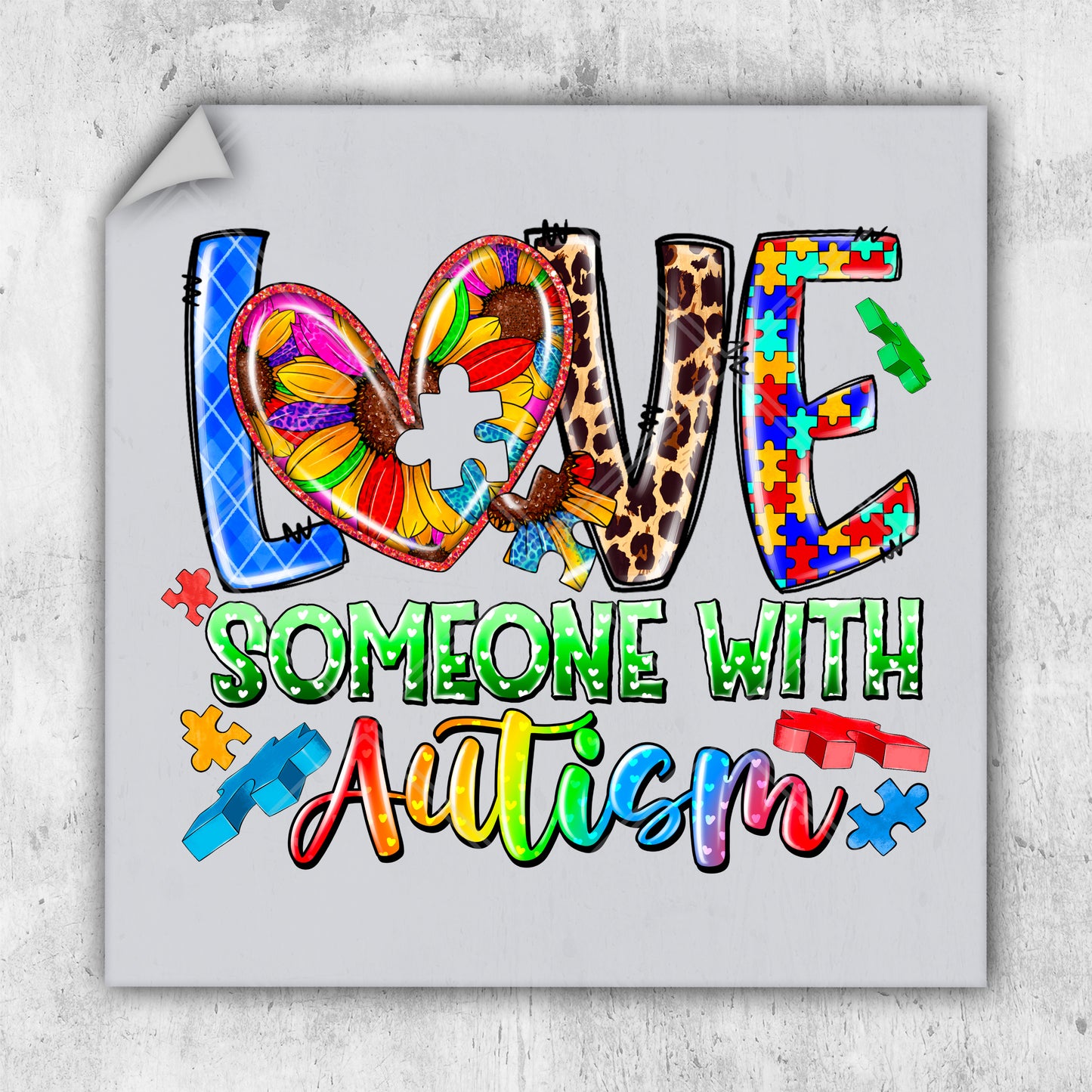 a picture of the word love with autism on it