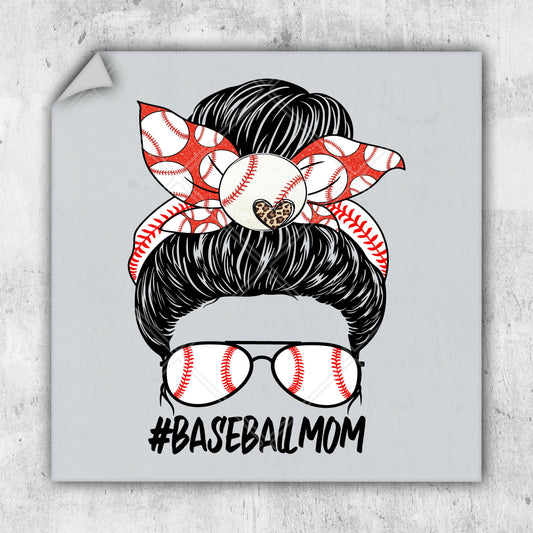 a picture of a baseball mom with a baseball in her hair